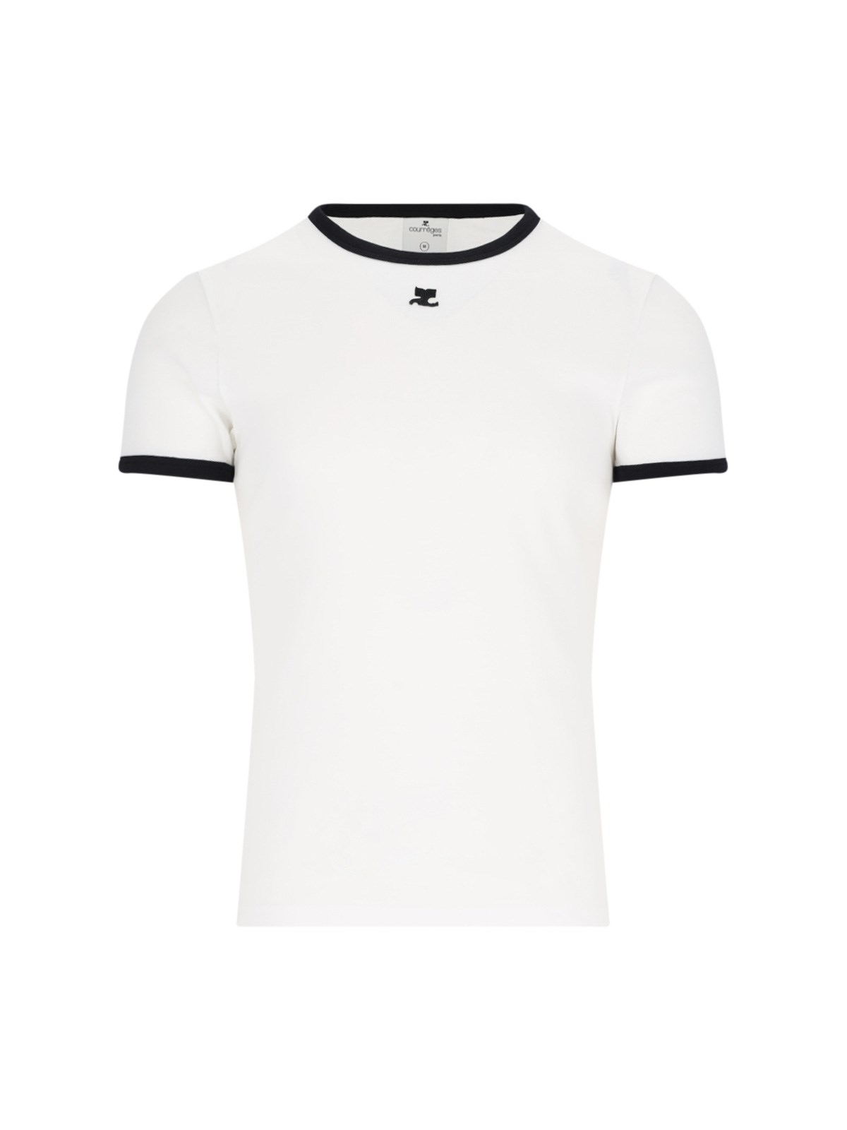 Shop Courrèges 'contrast' T-shirt In White