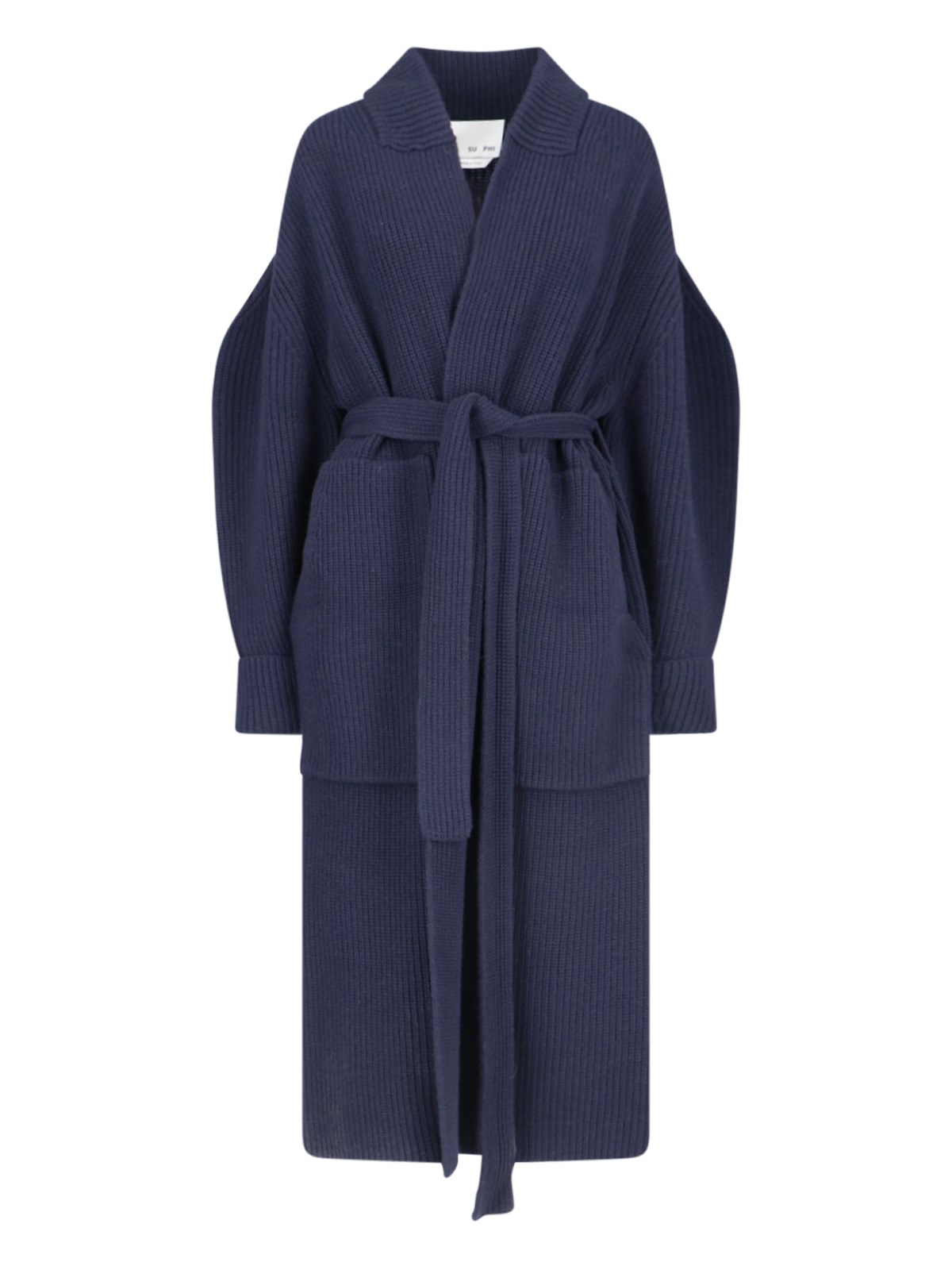 Sa Su Phi Sara Maxi Coat In Blue In Blue