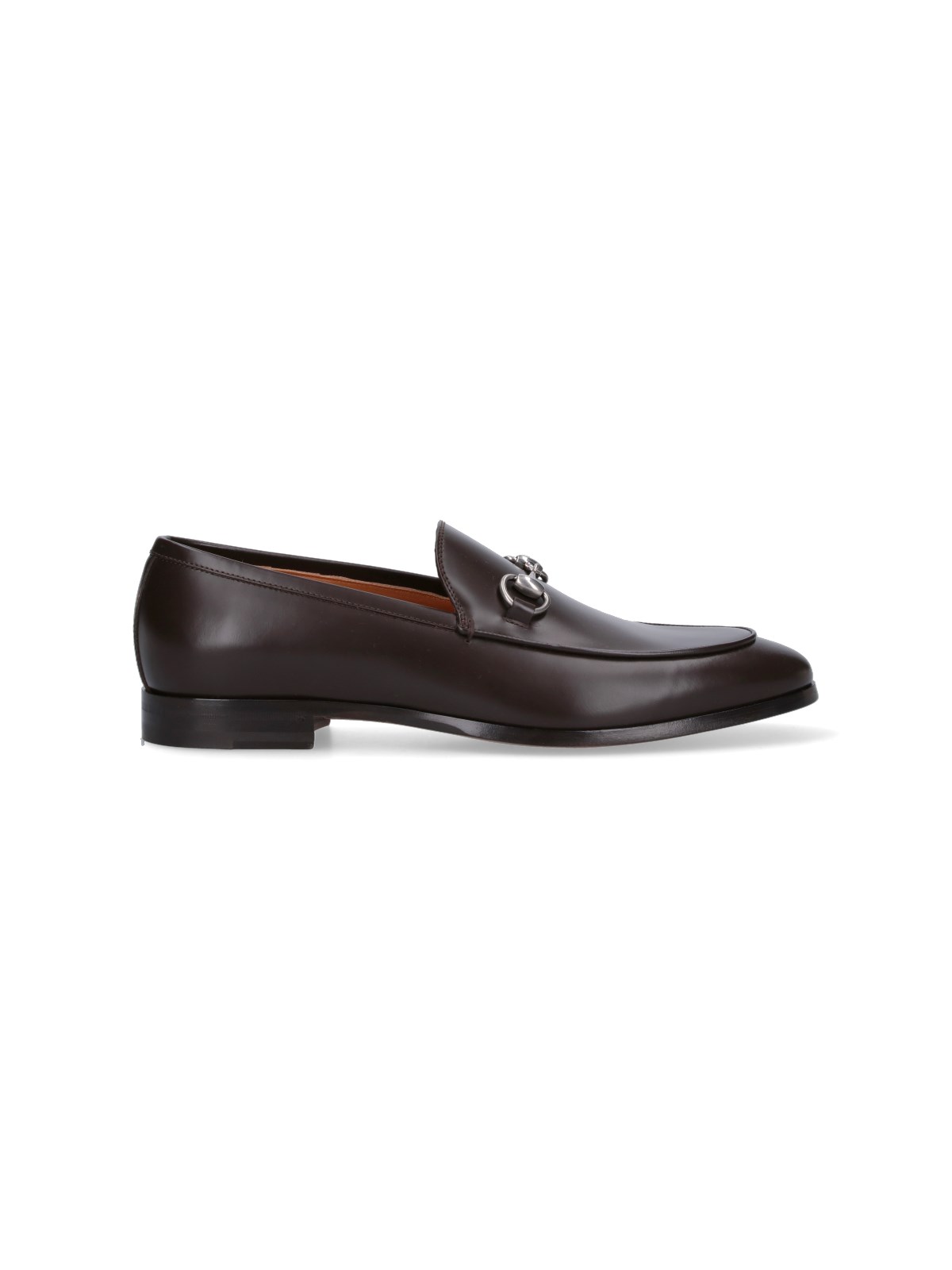 Shop Gucci Loafers With Clamp In Brown