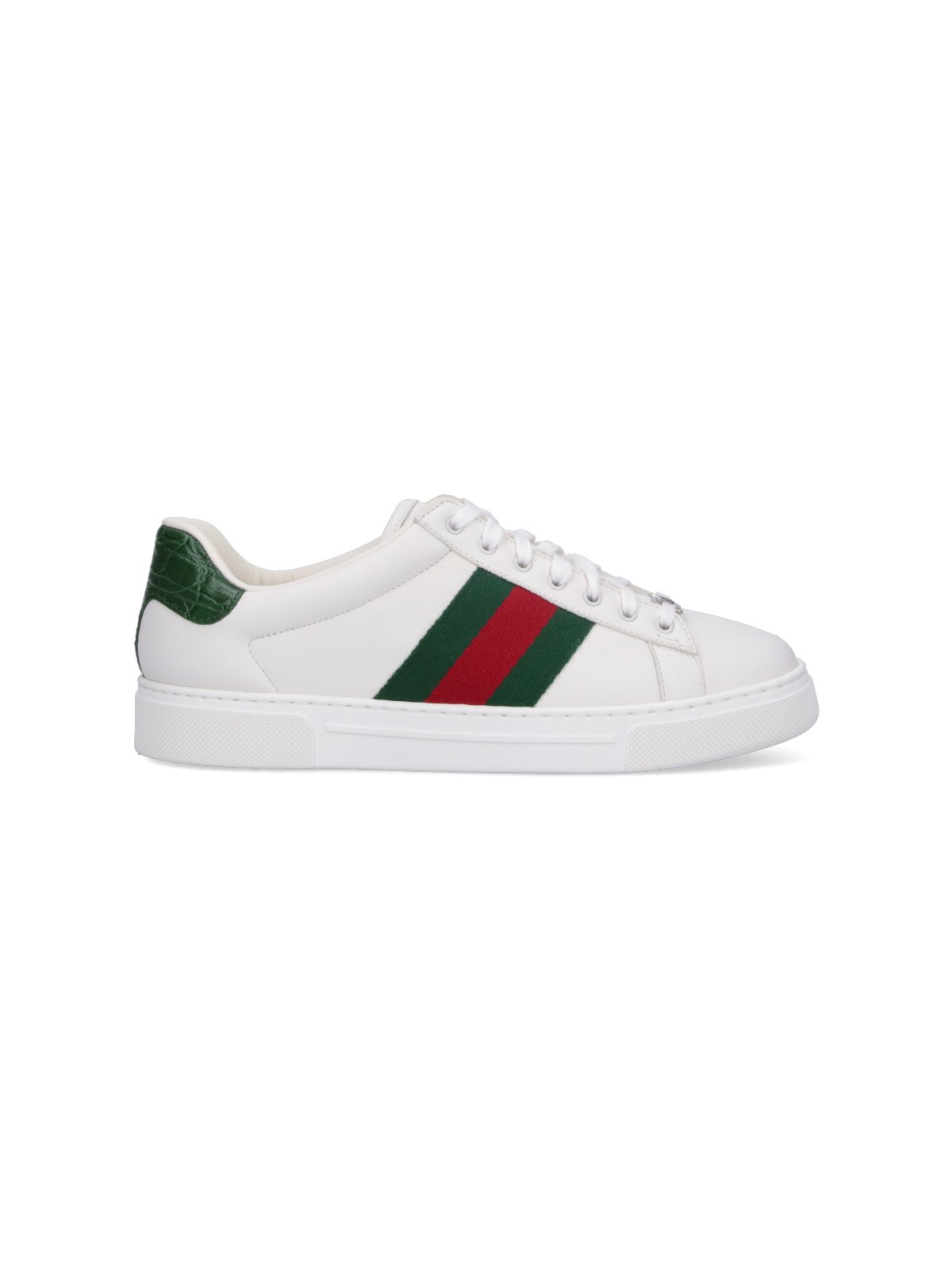 Shop Gucci "ace" Low-top Sneakers In White