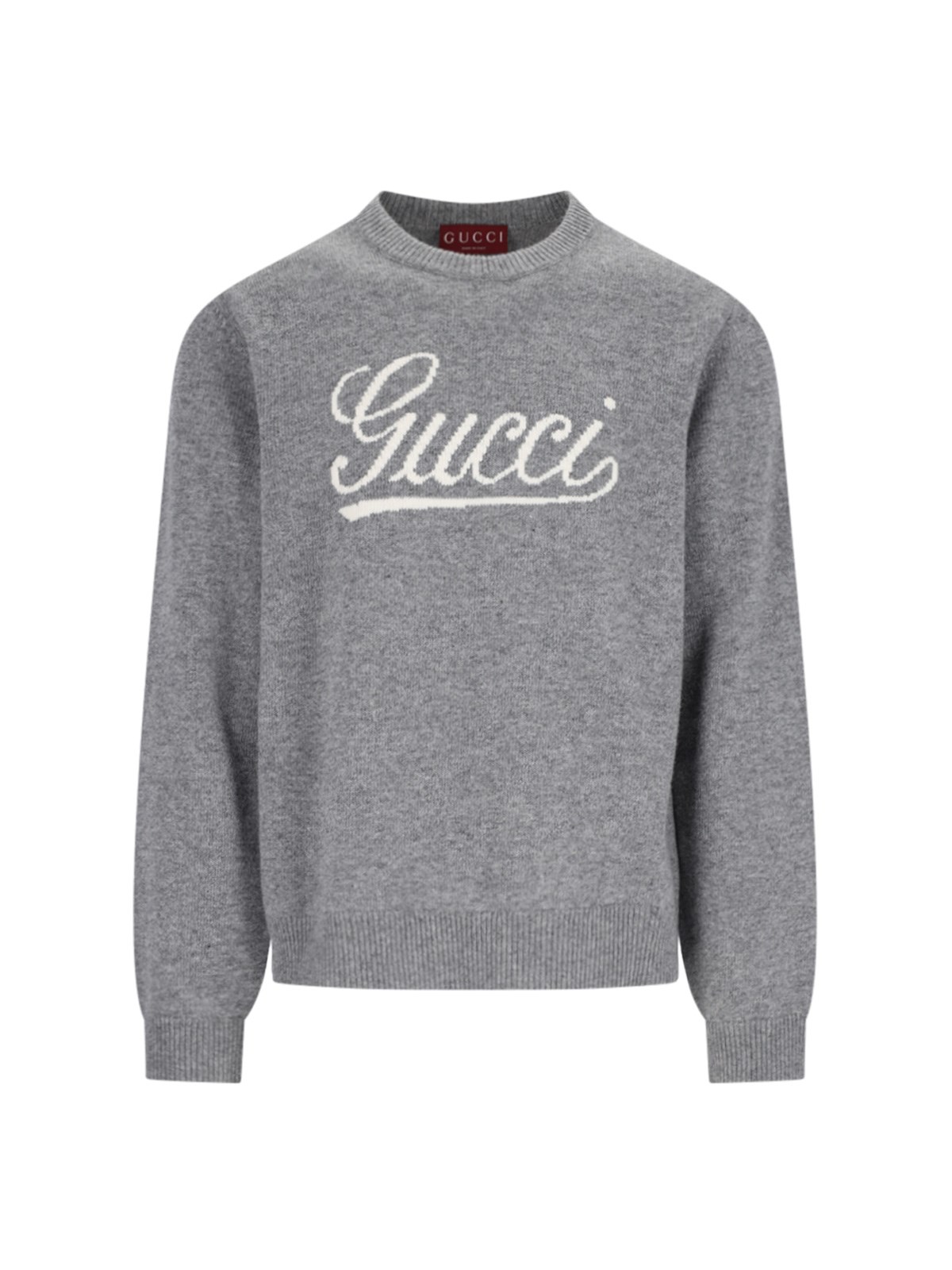 Shop Gucci Logo Sweater In Gray