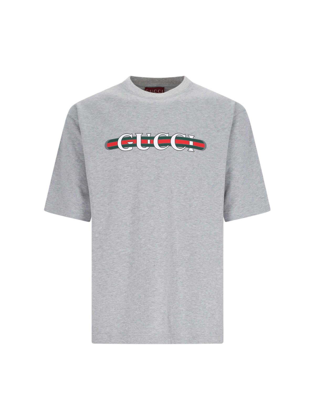 Shop Gucci Logo T-shirt In Gray