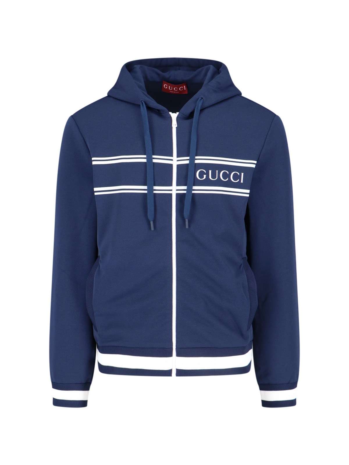 Shop Gucci Logo Hoodie In Blue