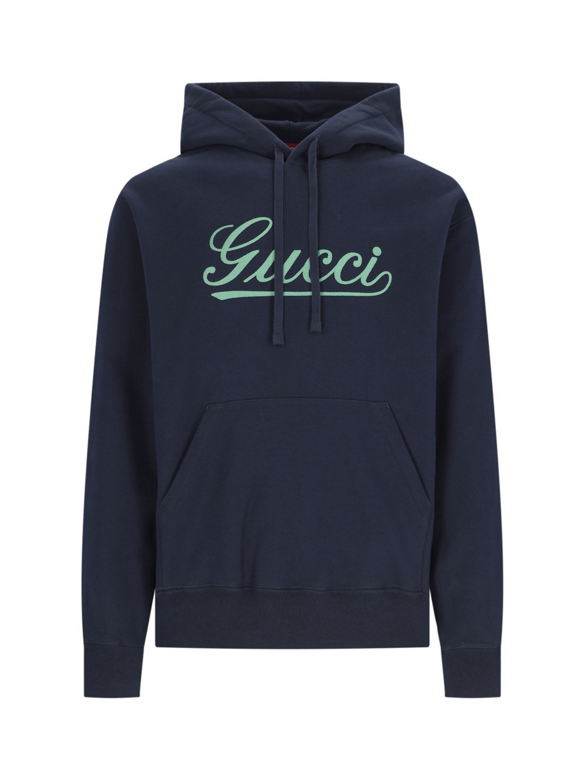 Shop Gucci Logo Hoodie In Blue