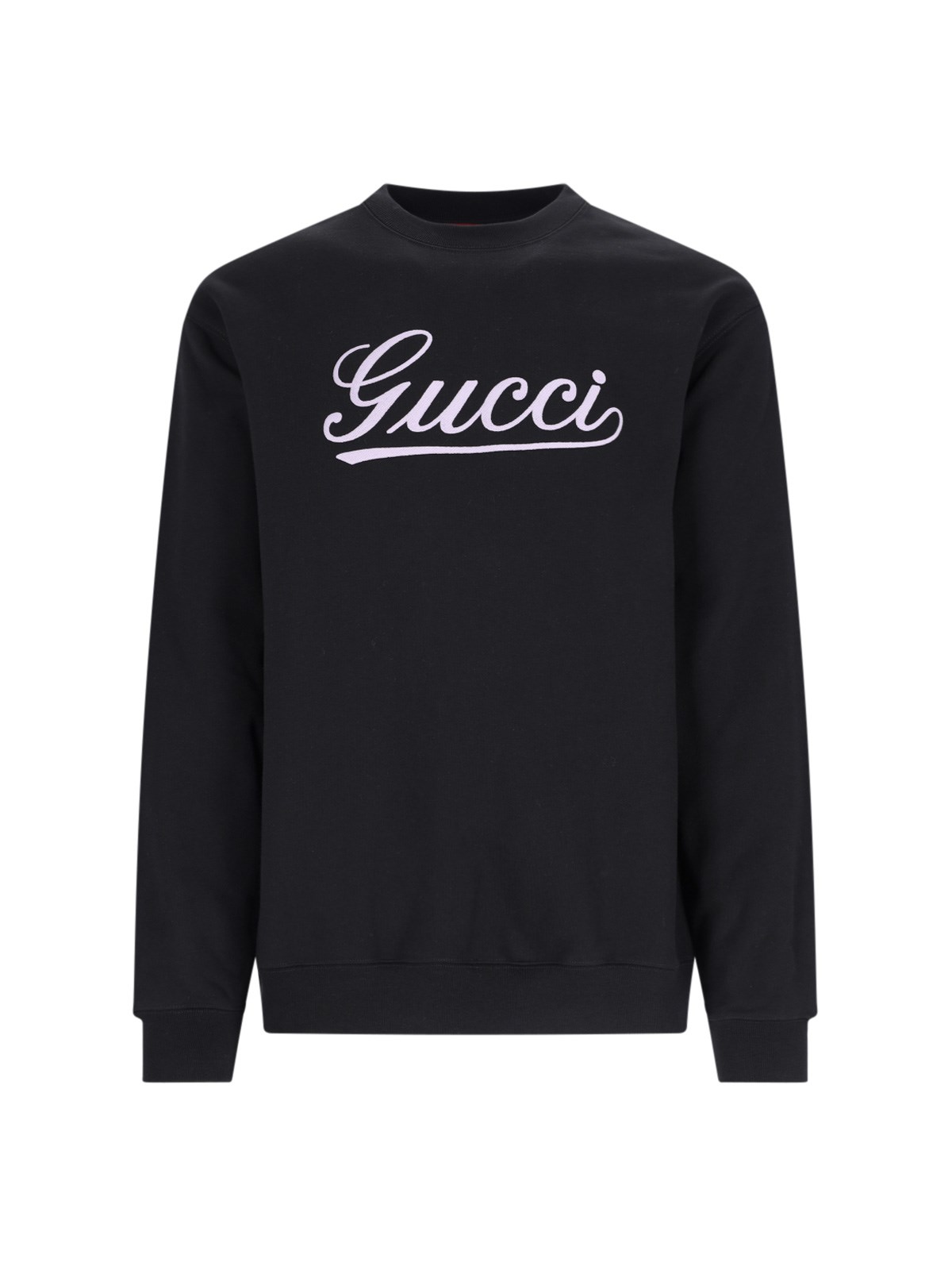 Shop Gucci Logo Crewneck Sweatshirt In Black  