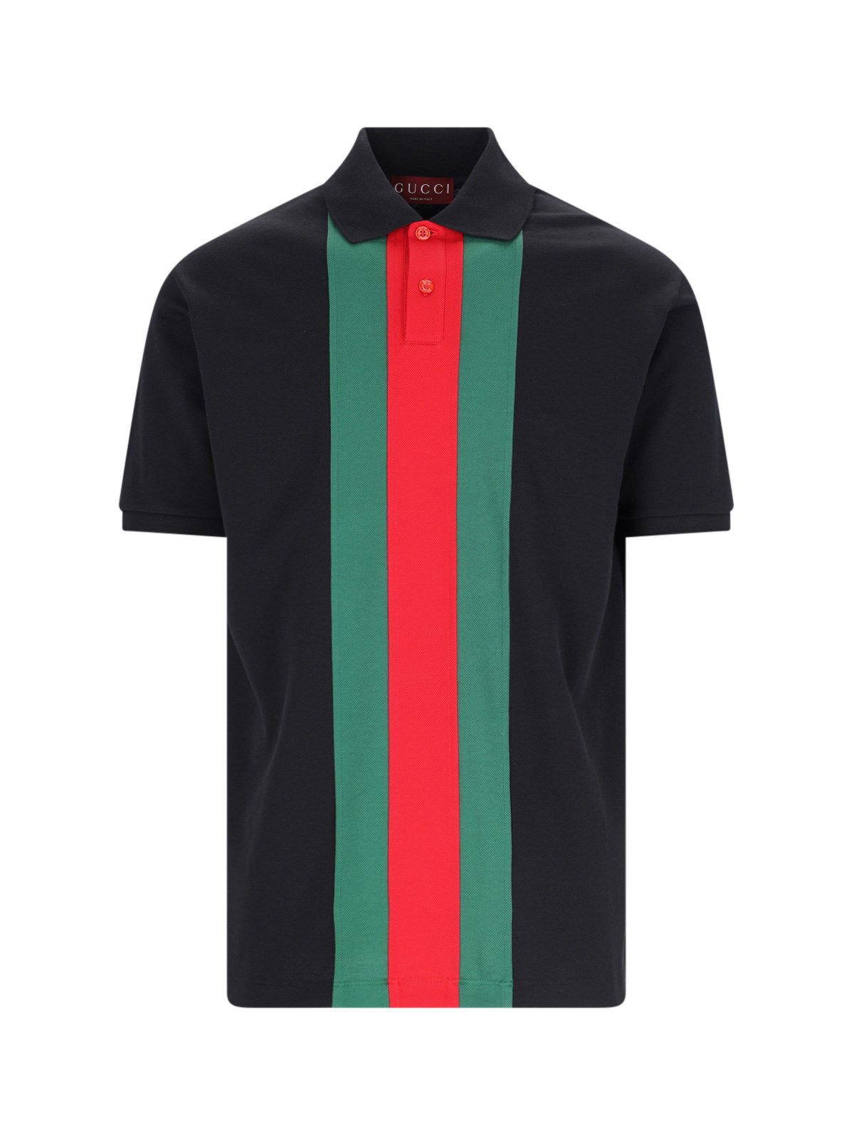 Shop Gucci Polo "web" In Black  