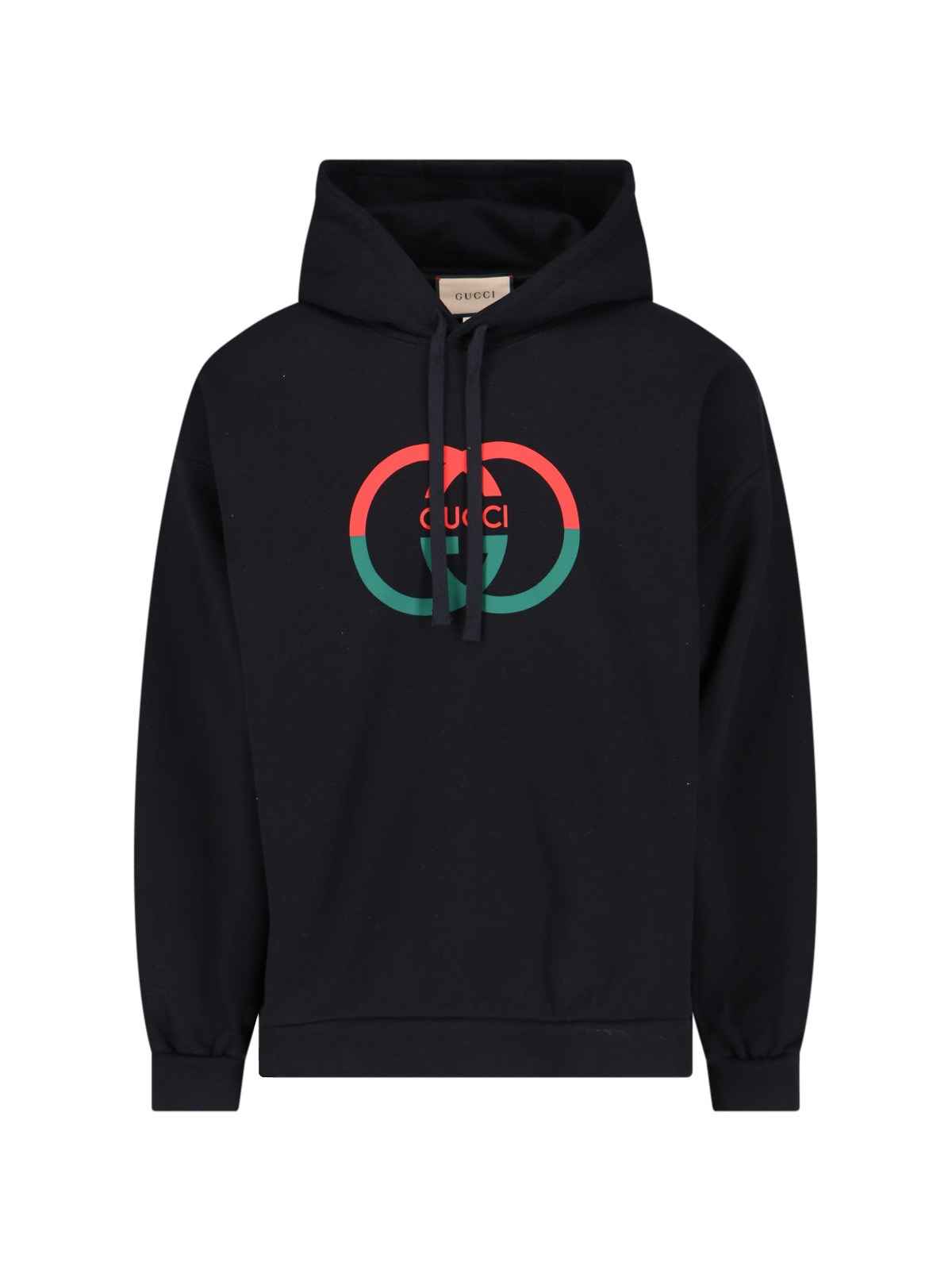 Shop Gucci Print Hoodie In Black  