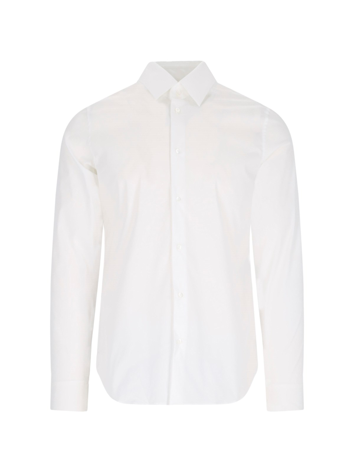 Gucci White Shirt With Pointed Collar And Bee Embroidery In Cotton Stretch Man In White