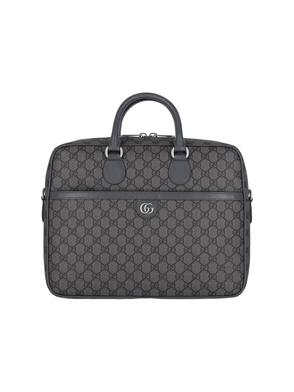 Shop Gucci Medium Document Holder "ophidia Gg" In Gray