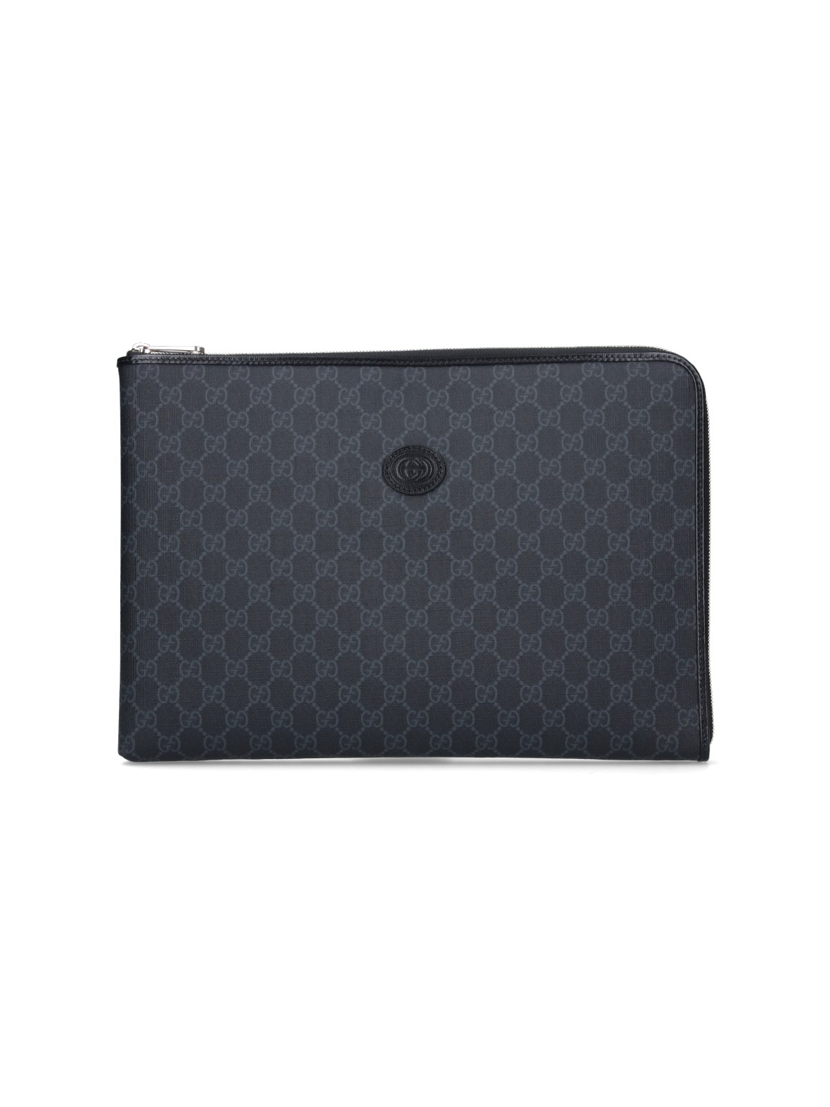 Shop Gucci Document Holder "incrocio Gg" In Black  