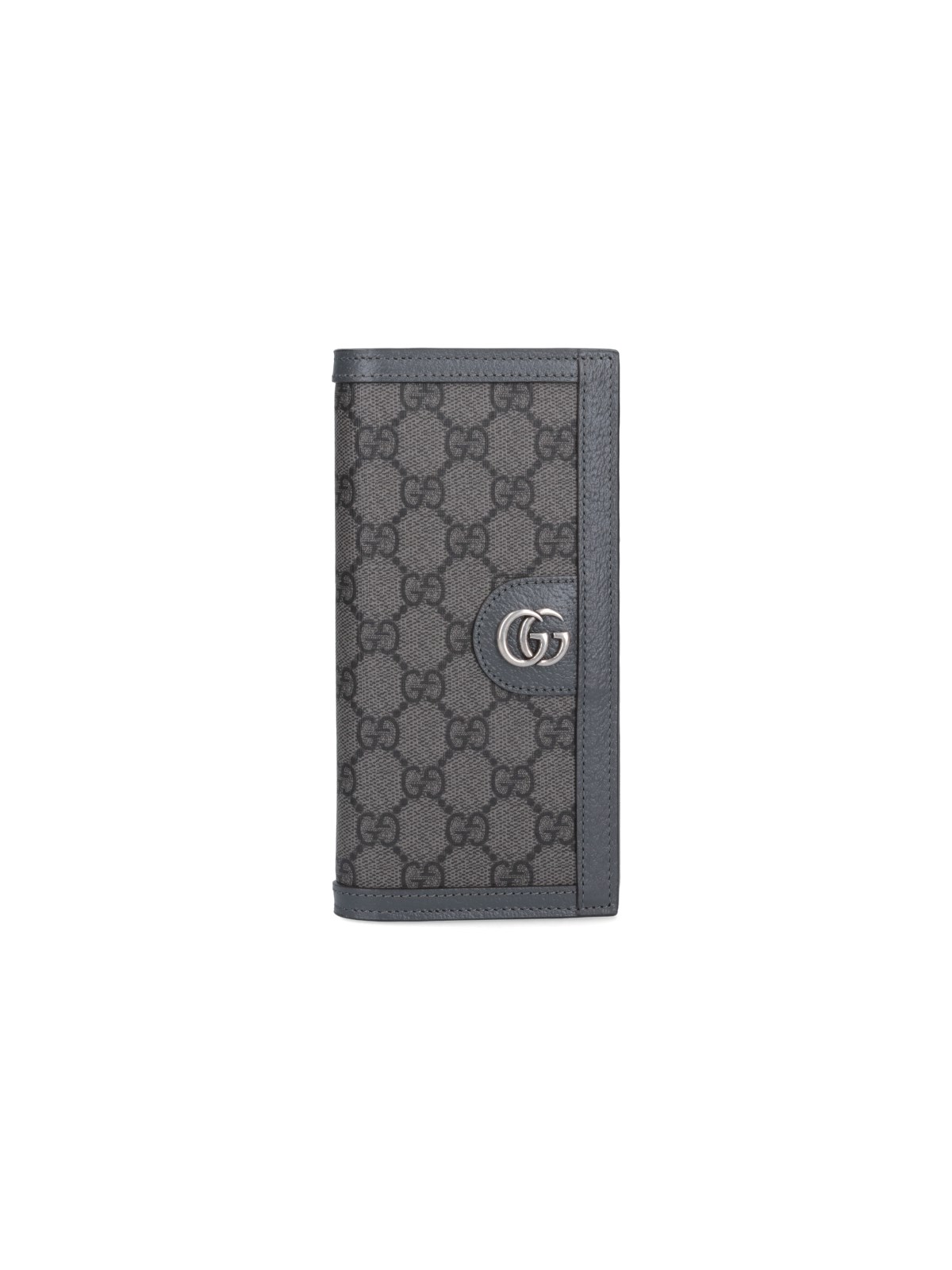 Shop Gucci Long Bi-fold Wallet "ophidia Gg" In Gray