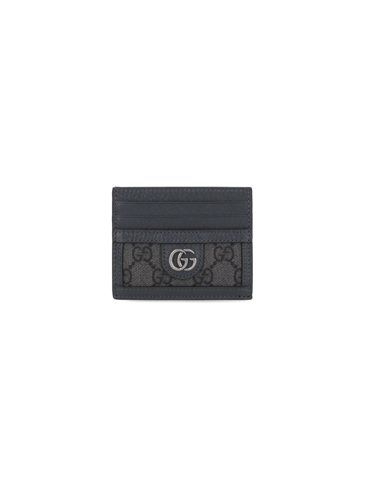 Shop Gucci "ophidia Gg" Card Holder In Gray