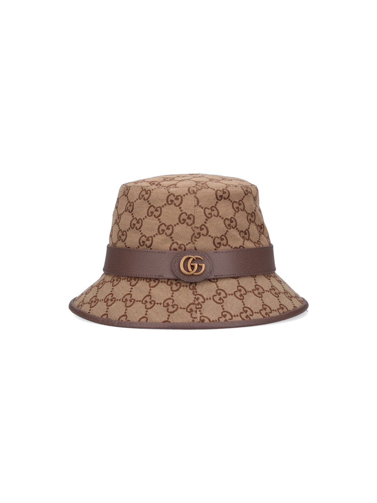 Shop Gucci 'gg' Fedora Hat In Brown