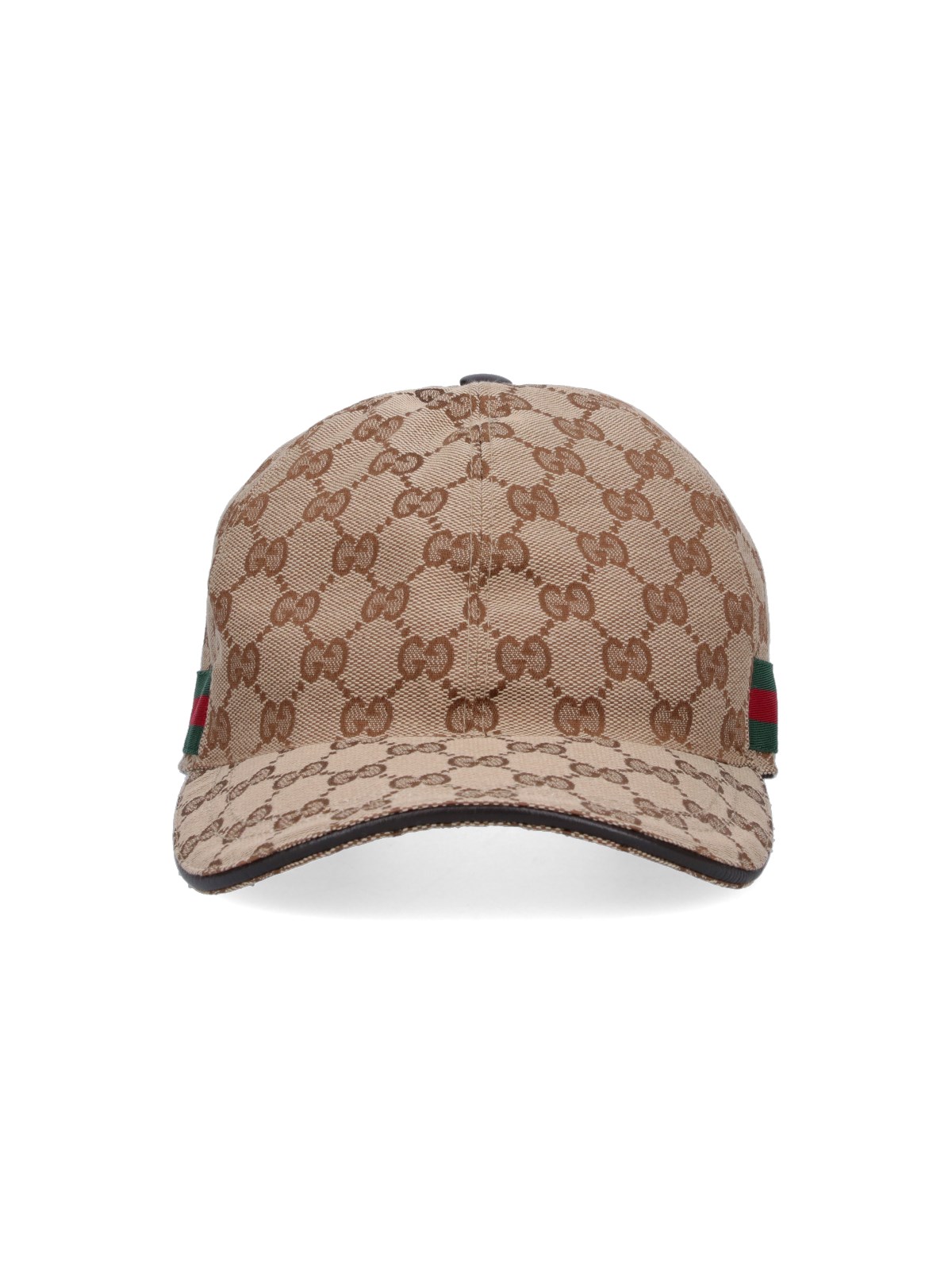 Shop Gucci Logo Baseball Hat In Beige