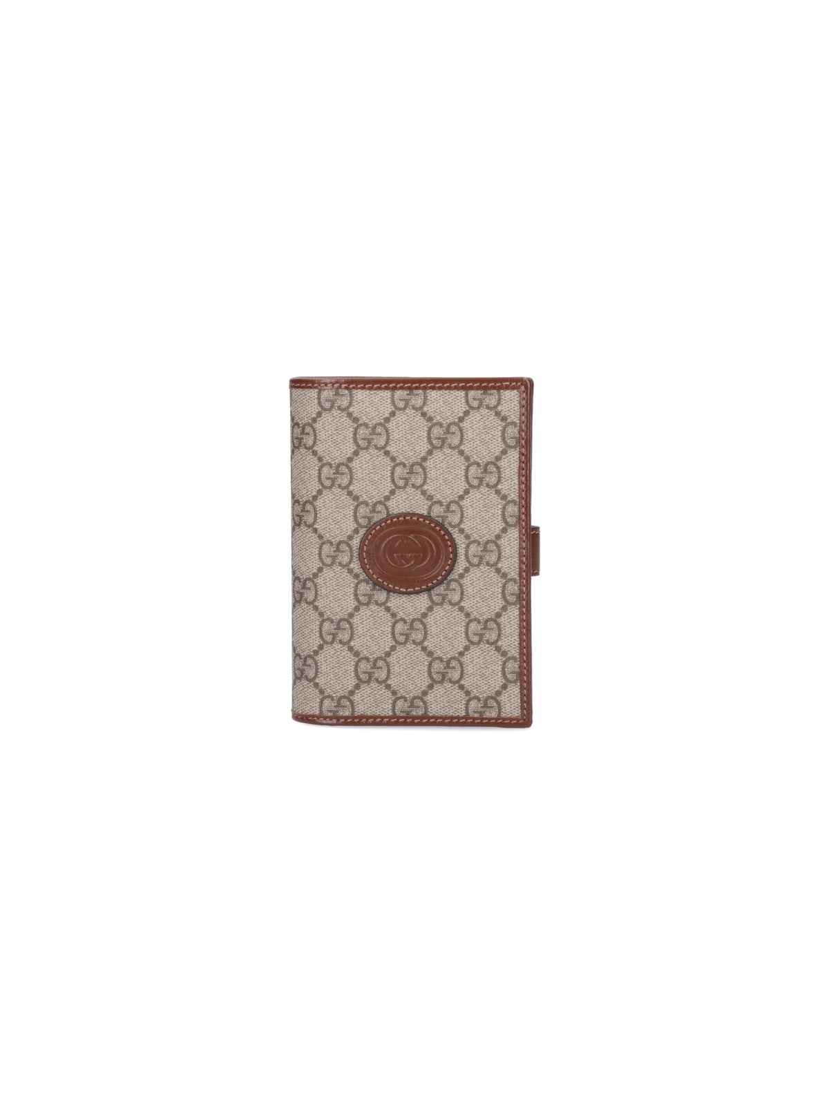 Shop Gucci 'gg' Passport Holder In Beige