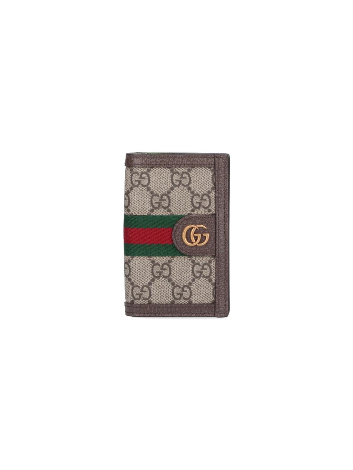Shop Gucci "ophidia Gg" Bi-fold Card Holder In Beige