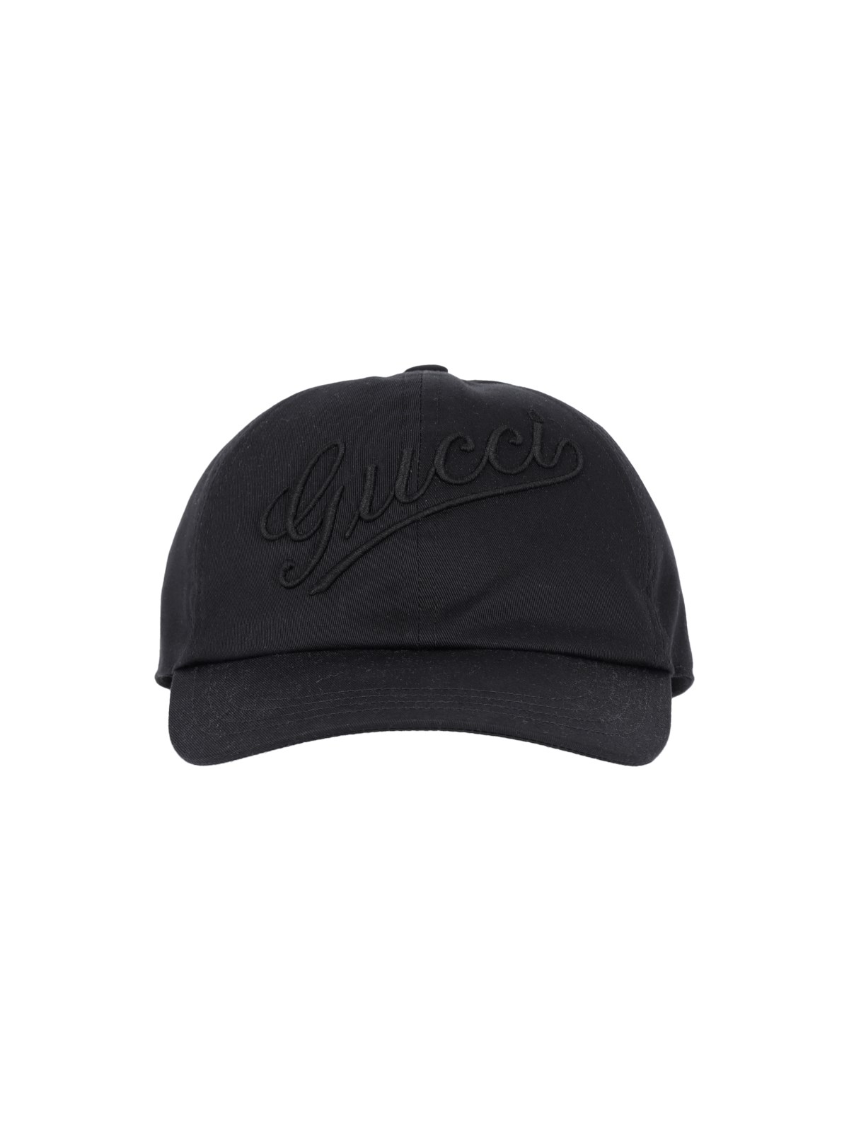 Shop Gucci Logo Baseball Cap In Black  