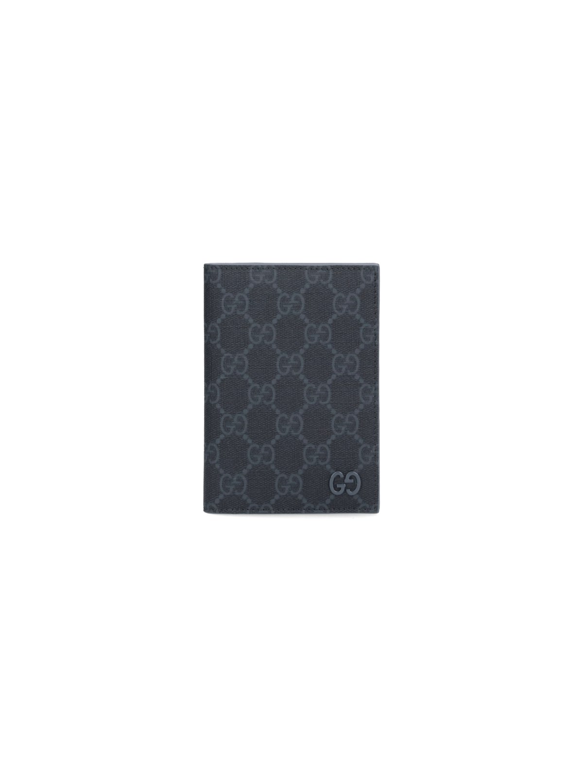Shop Gucci 'gg' Bi-fold Passport Holder In Black  