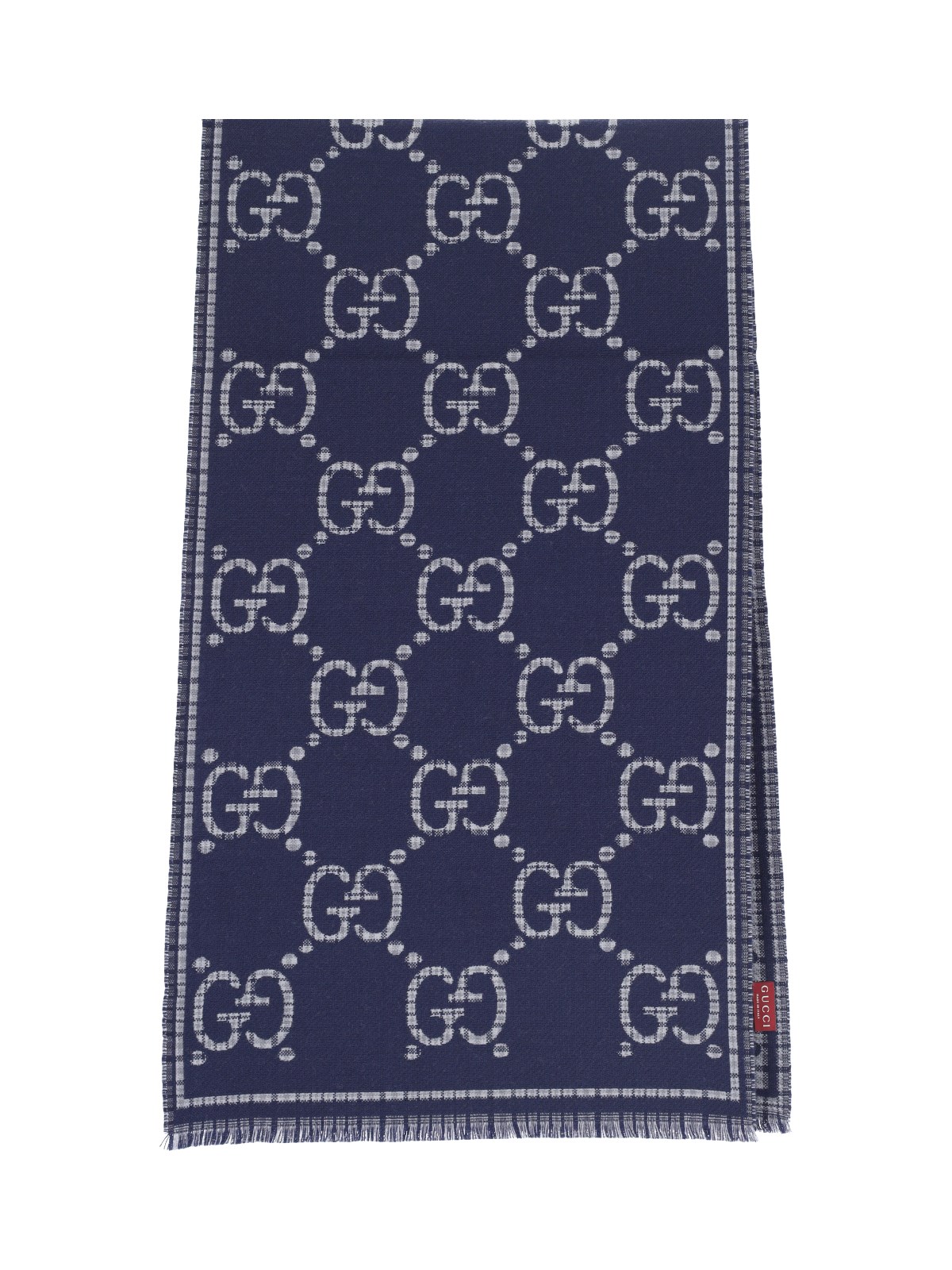 Shop Gucci 'gg' Scarf In Blue