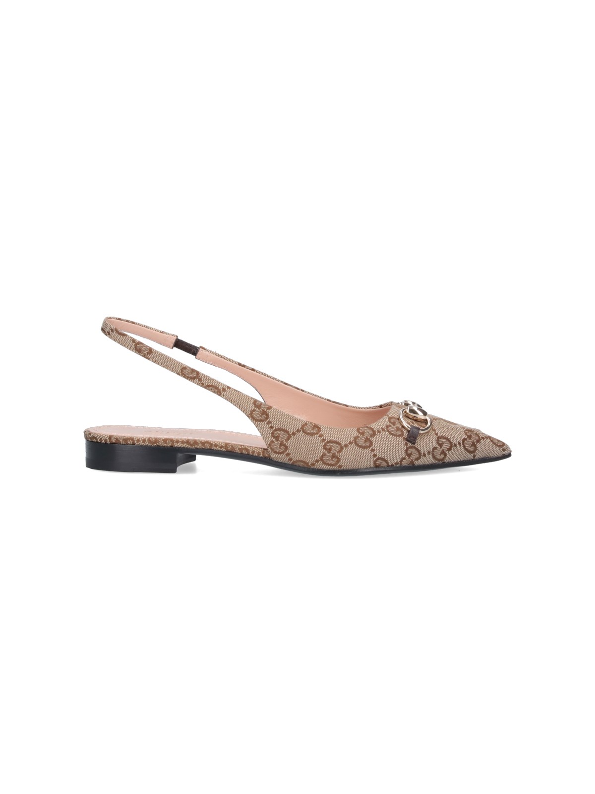 Shop Gucci Slingback With Clamp In Beige