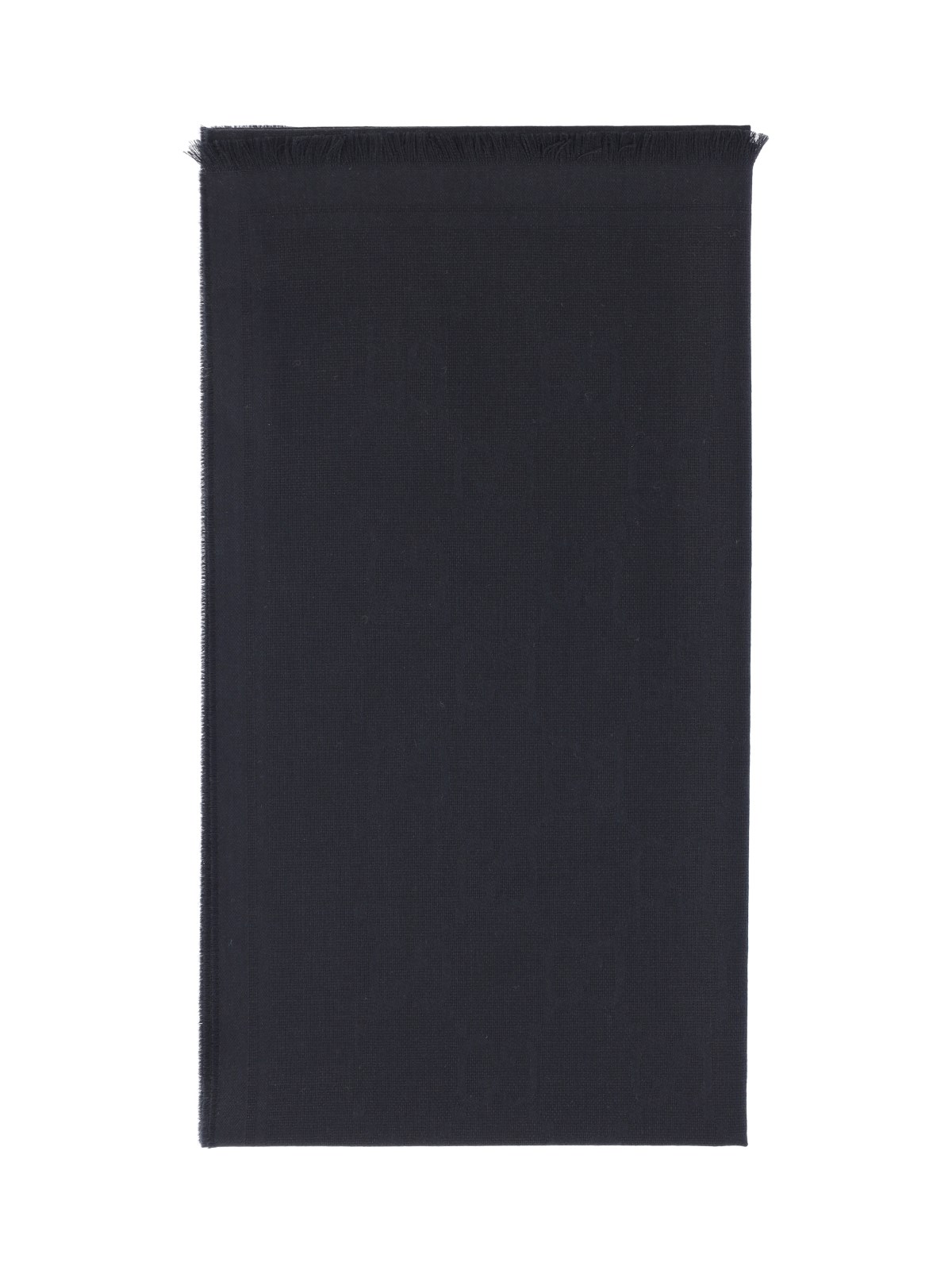 Shop Gucci 'gg' Wool Scarf In Black  