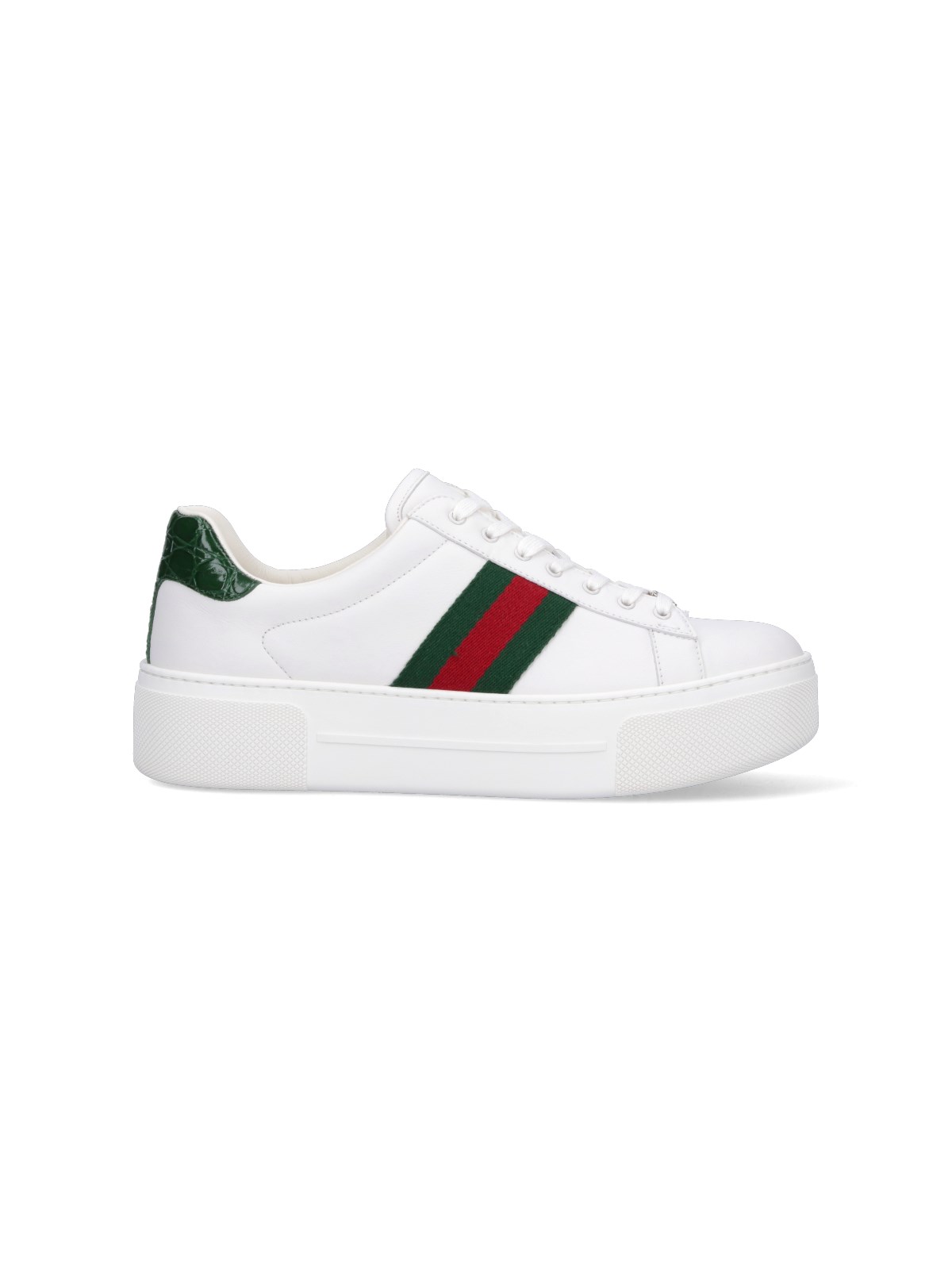 Shop Gucci "ace" Low-top Sneakers In White