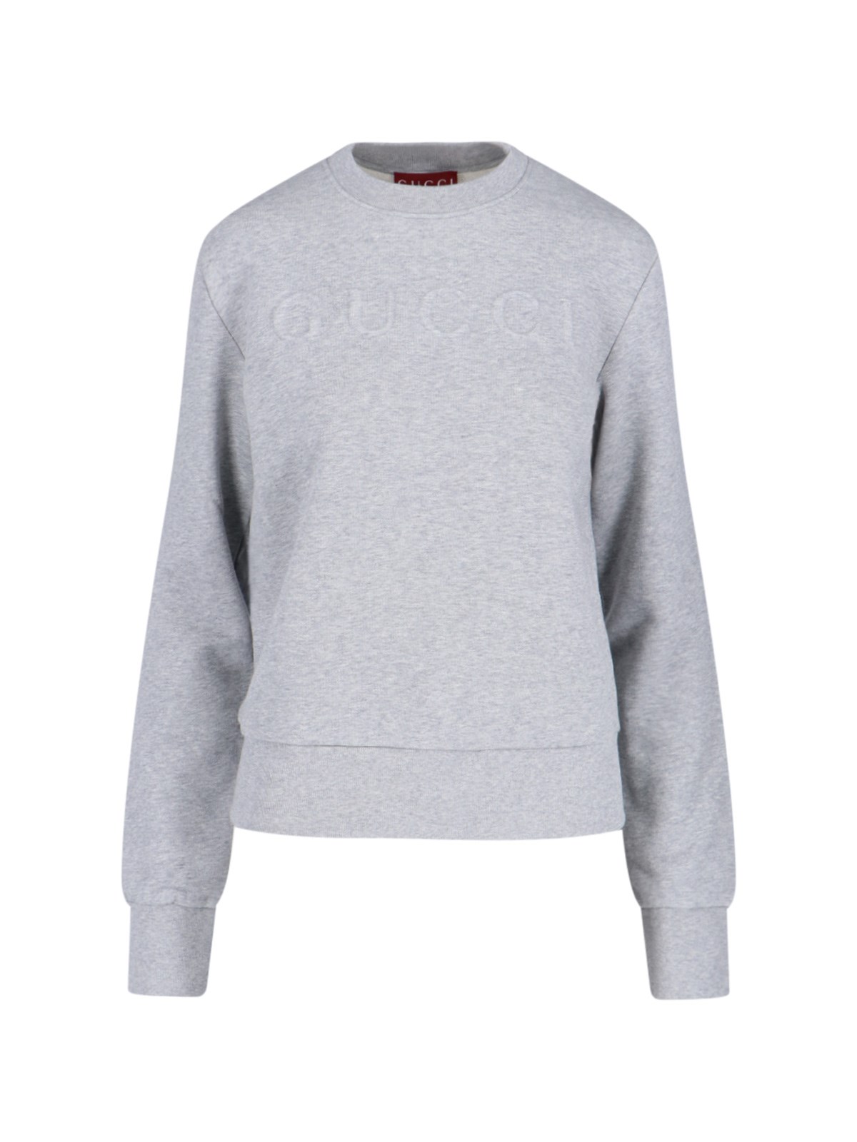 Shop Gucci Jersey Crew Neck Sweatshirt In Gray