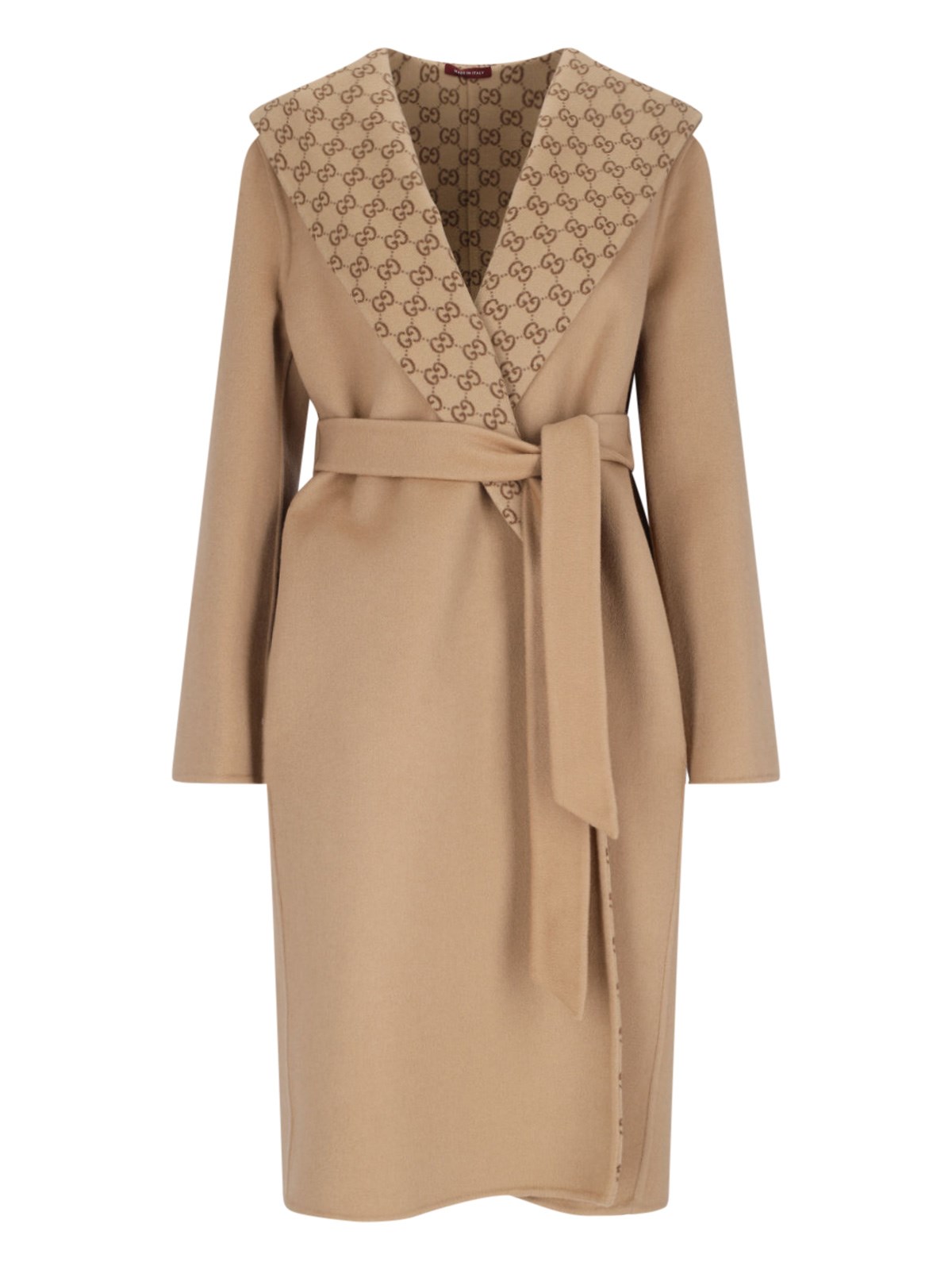 Gucci 'gg' Reversible Coat In Brown