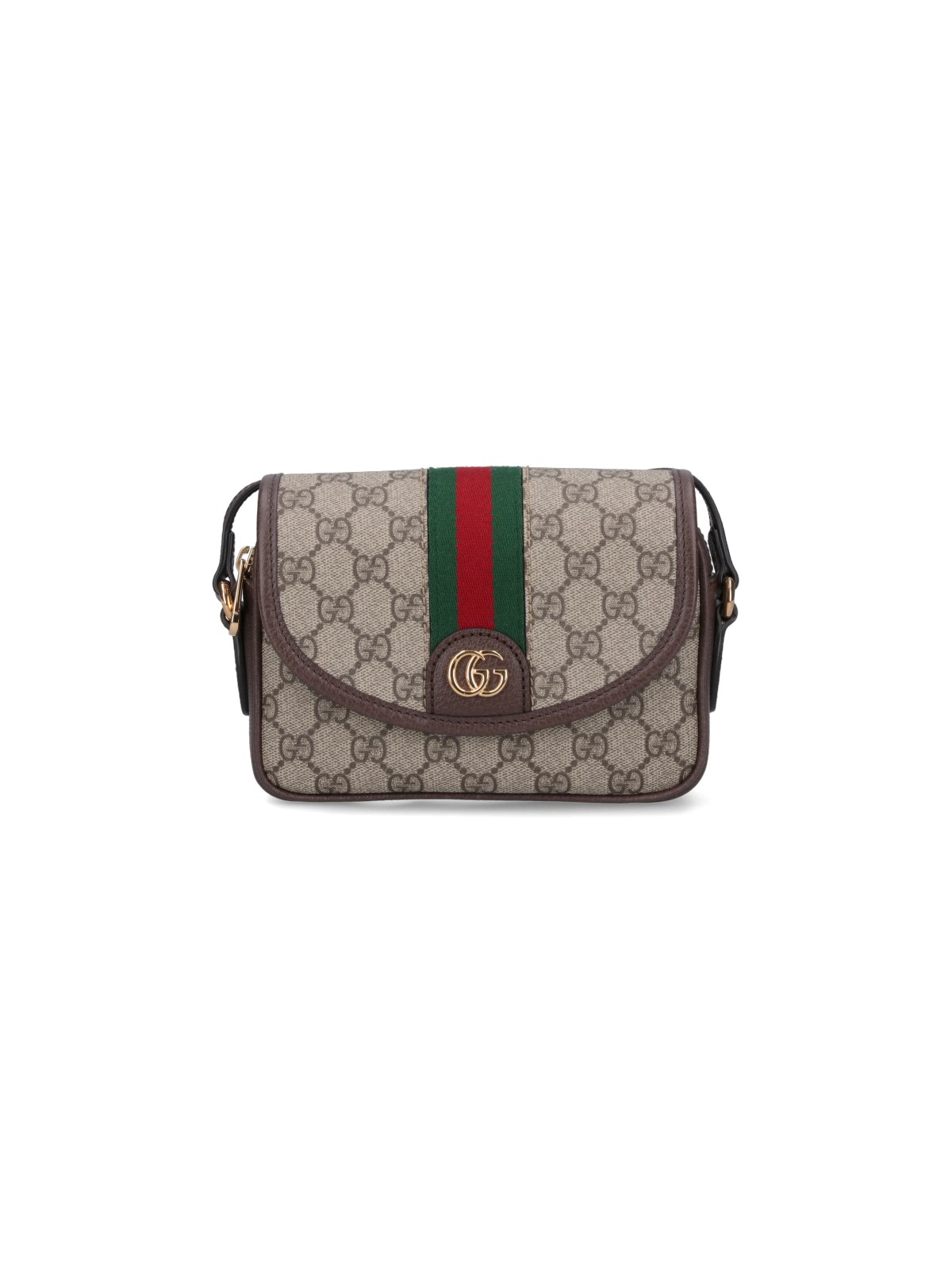 Shop Gucci Mini Crossbody Bag "ophidia" In Beige