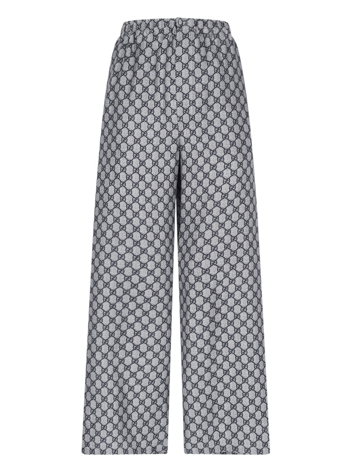 Shop Gucci 'gg' Straight Pants In Blue