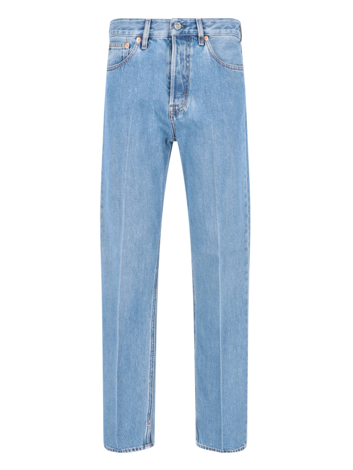 Gucci Logo Straight Jeans In Blue