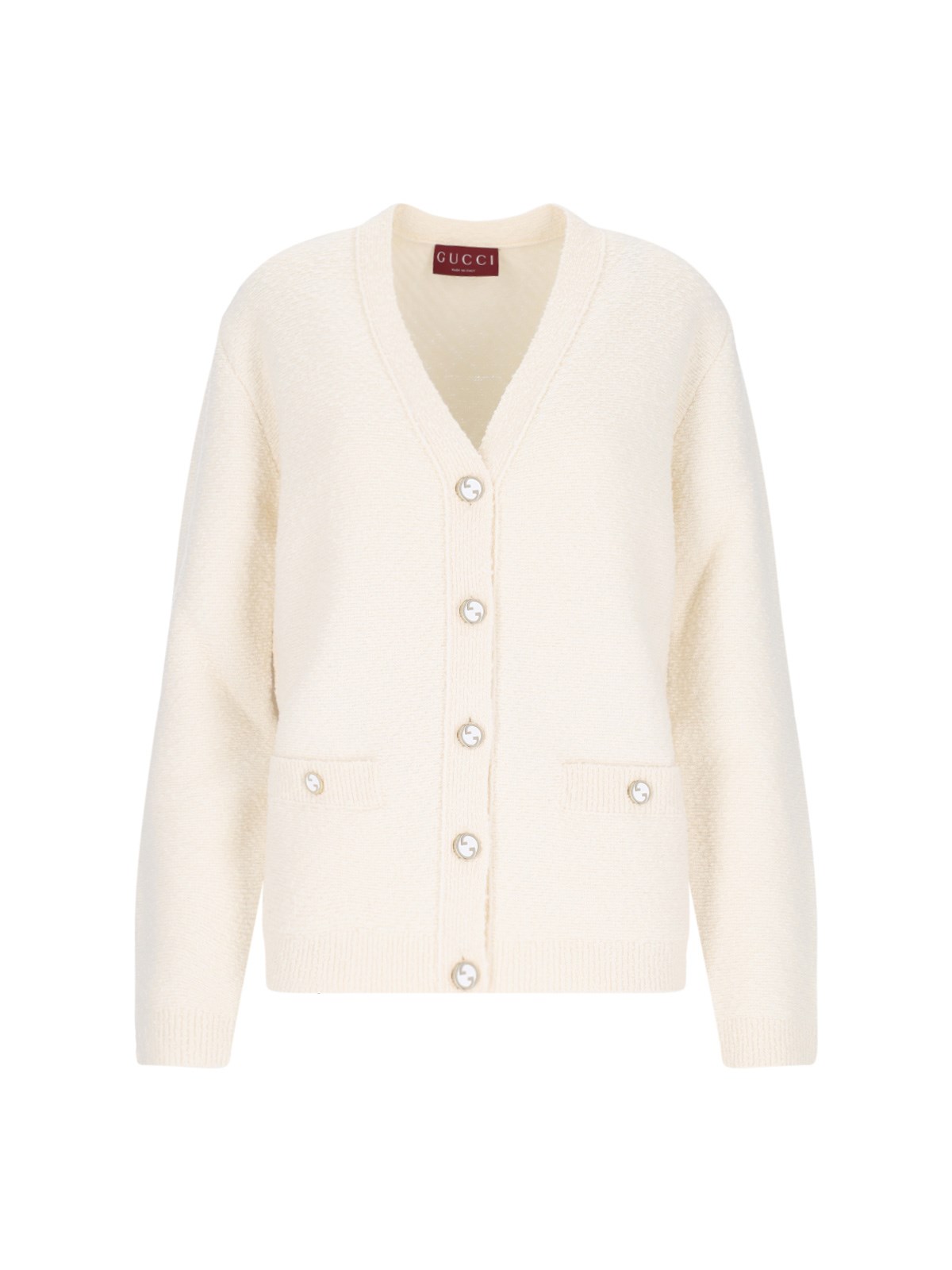 Shop Gucci V-neck Cardigan In White