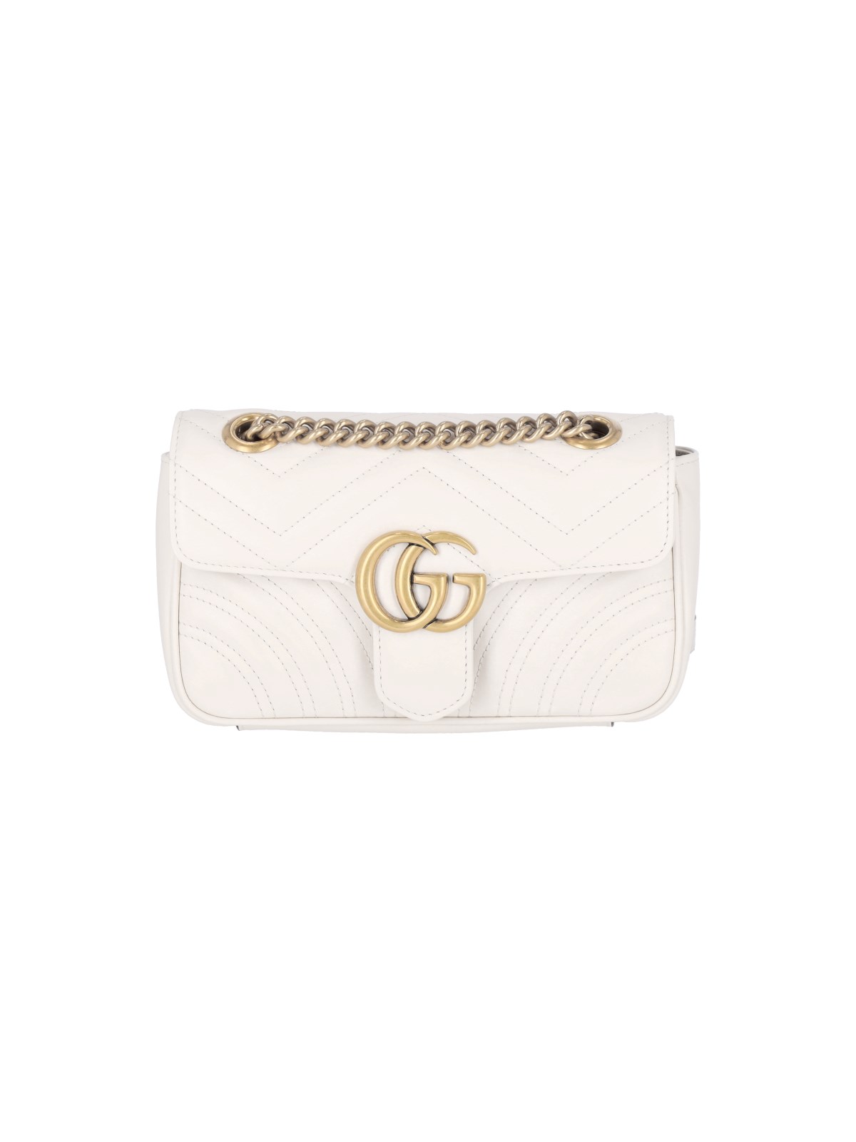 Shop Gucci 'gg Marmont' Shoulder Bag In White