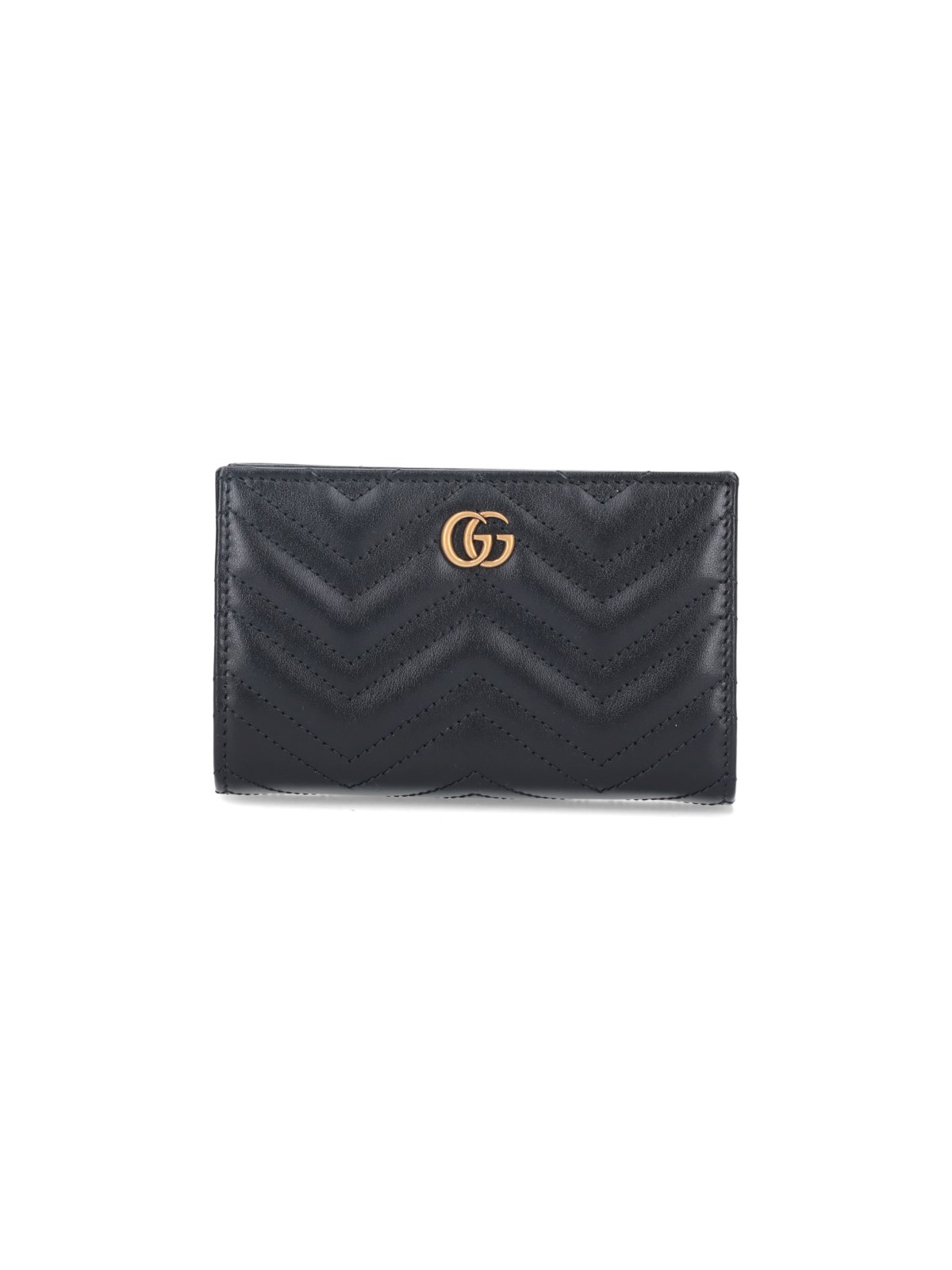 Shop Gucci Medium Wallet "gg Marmont" In Black  