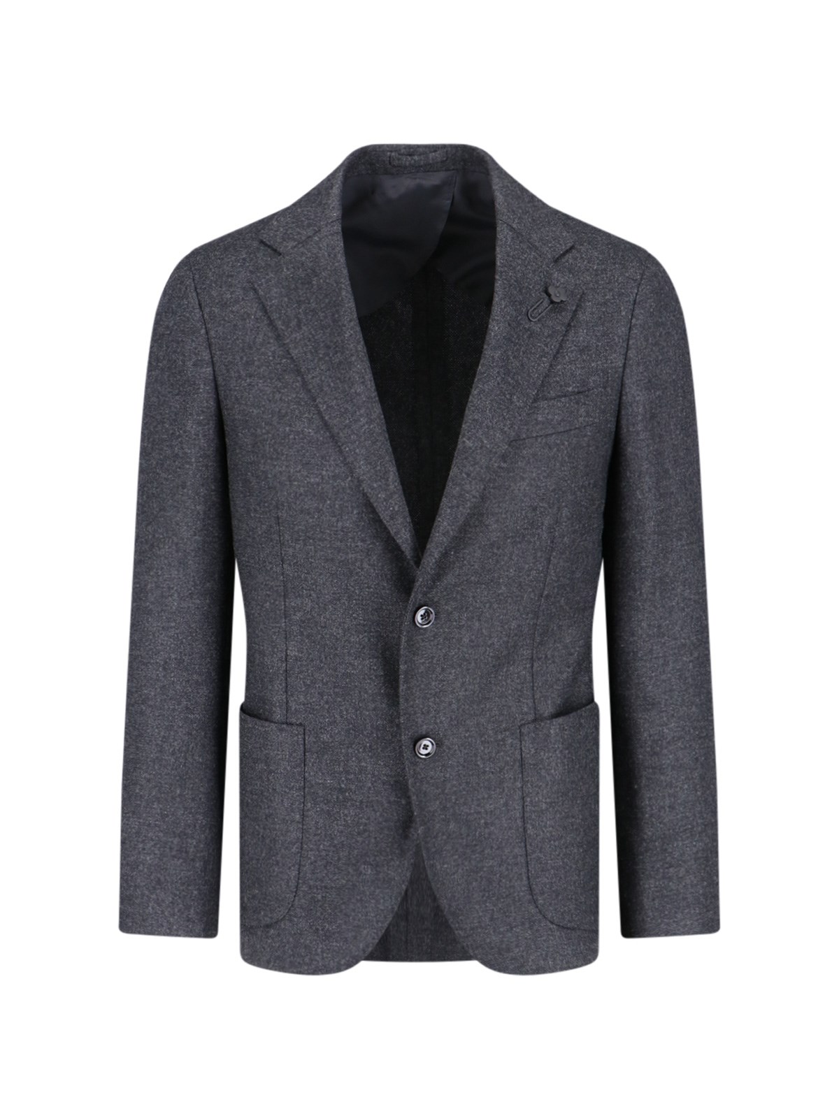 Shop Lardini Single-breasted Blazer In Gray