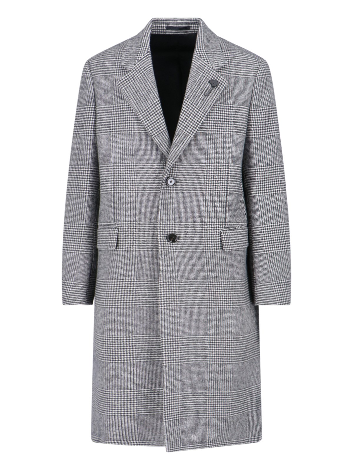 Shop Lardini Single-breasted Midi Coat In Gray