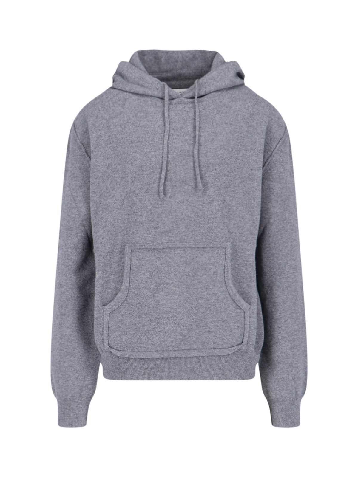 Shop Maison Margiela Knitted Hoodie In Gray