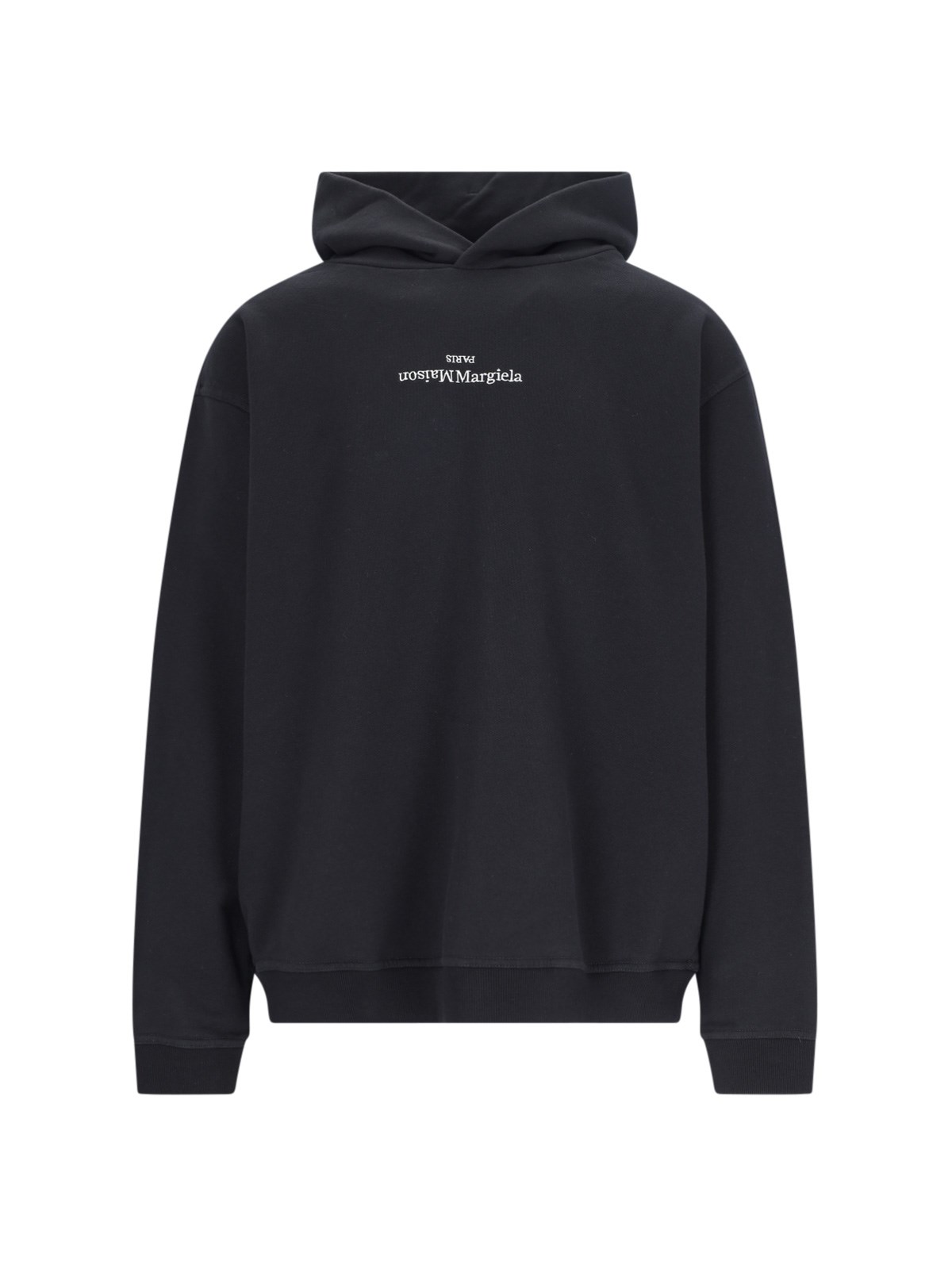 Shop Maison Margiela Logo Hoodie In Black  