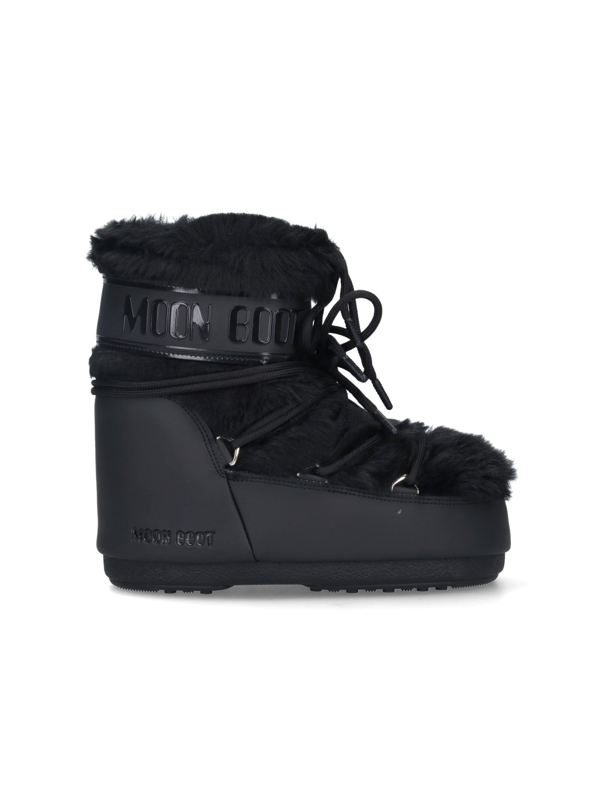 Shop Moon Boot Faux Fur Ankle Boots "icon Low" In Black  