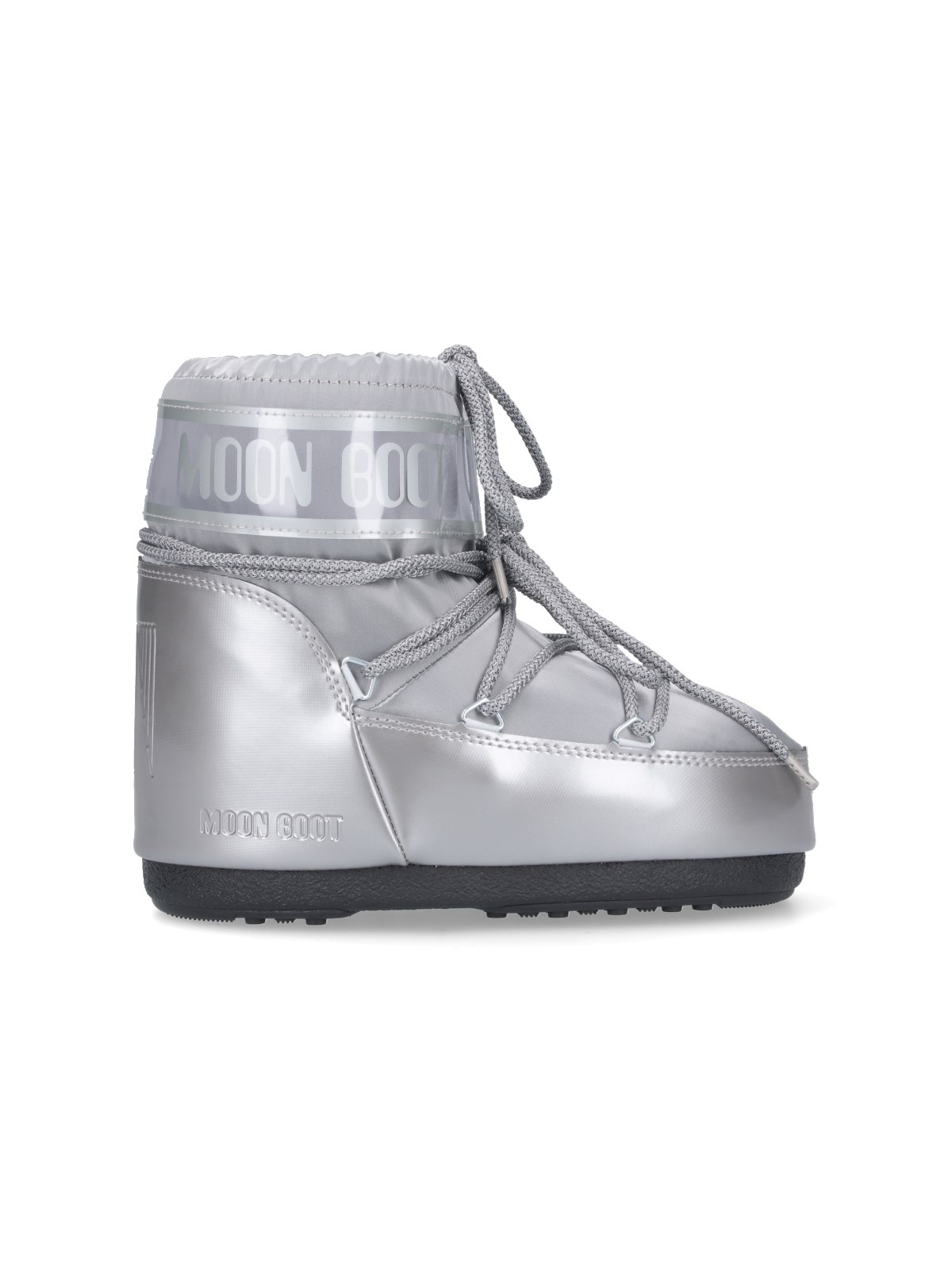 Shop Moon Boot Satin Ankle Boots "icon Low Glance" In Silver