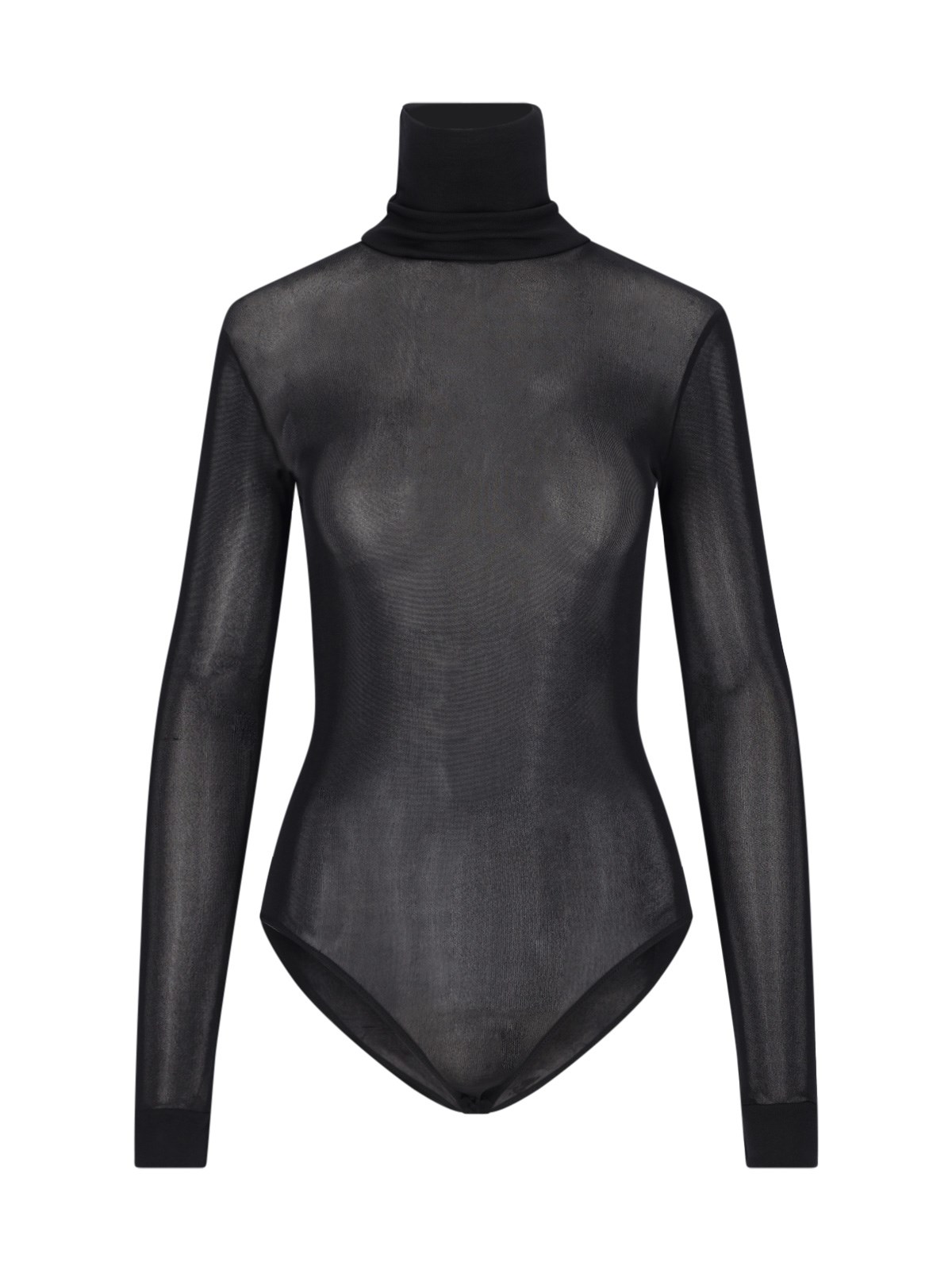 Shop Maison Margiela Sheer Turtleneck Bodysuit In Black  