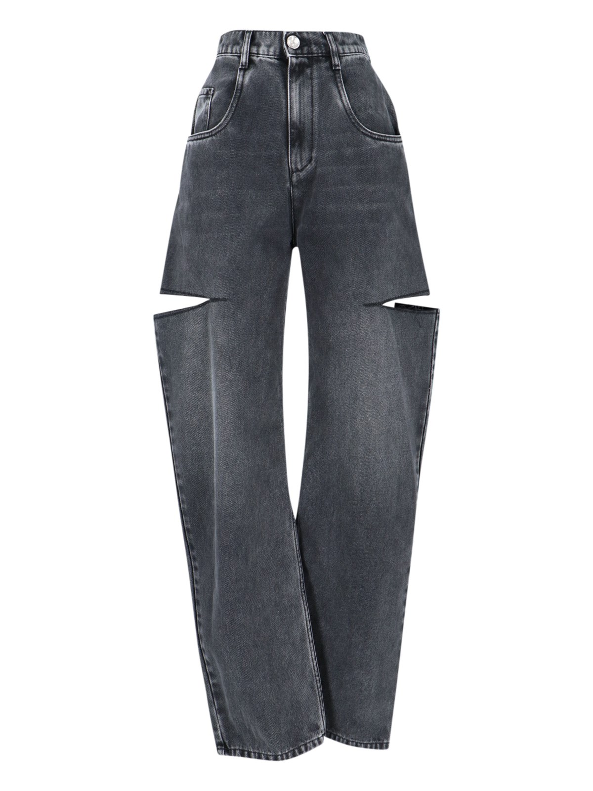 Shop Maison Margiela Cut-out Detail Jeans In Black  