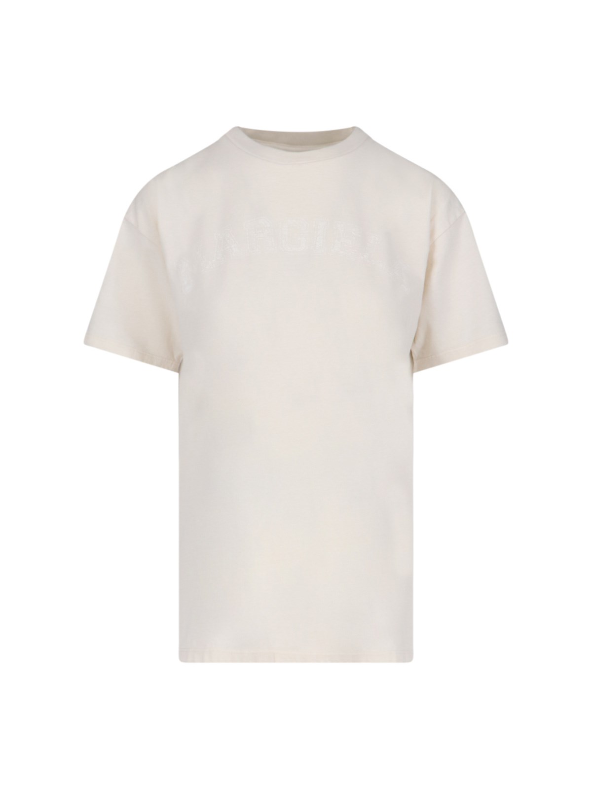 Maison Margiela Crew Neck Plain Design Short Sleeves In White
