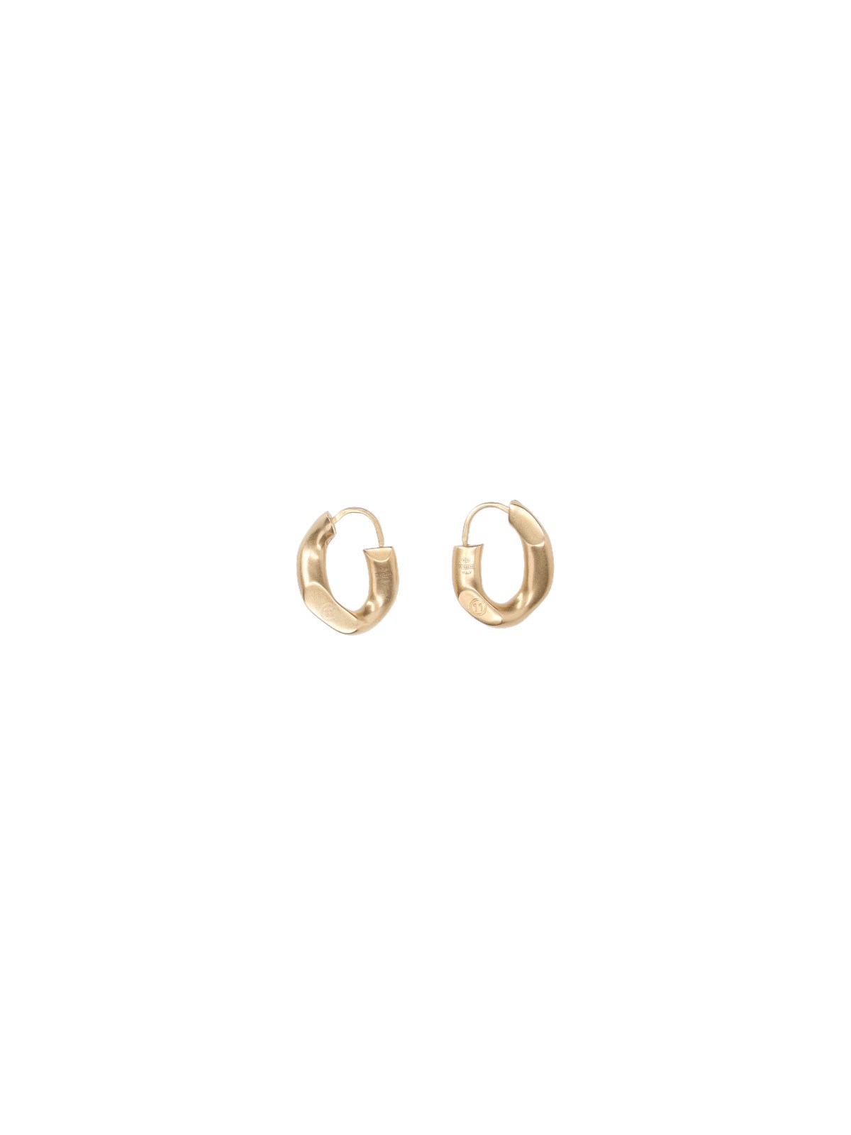 Shop Maison Margiela Hoop Earrings In Gold