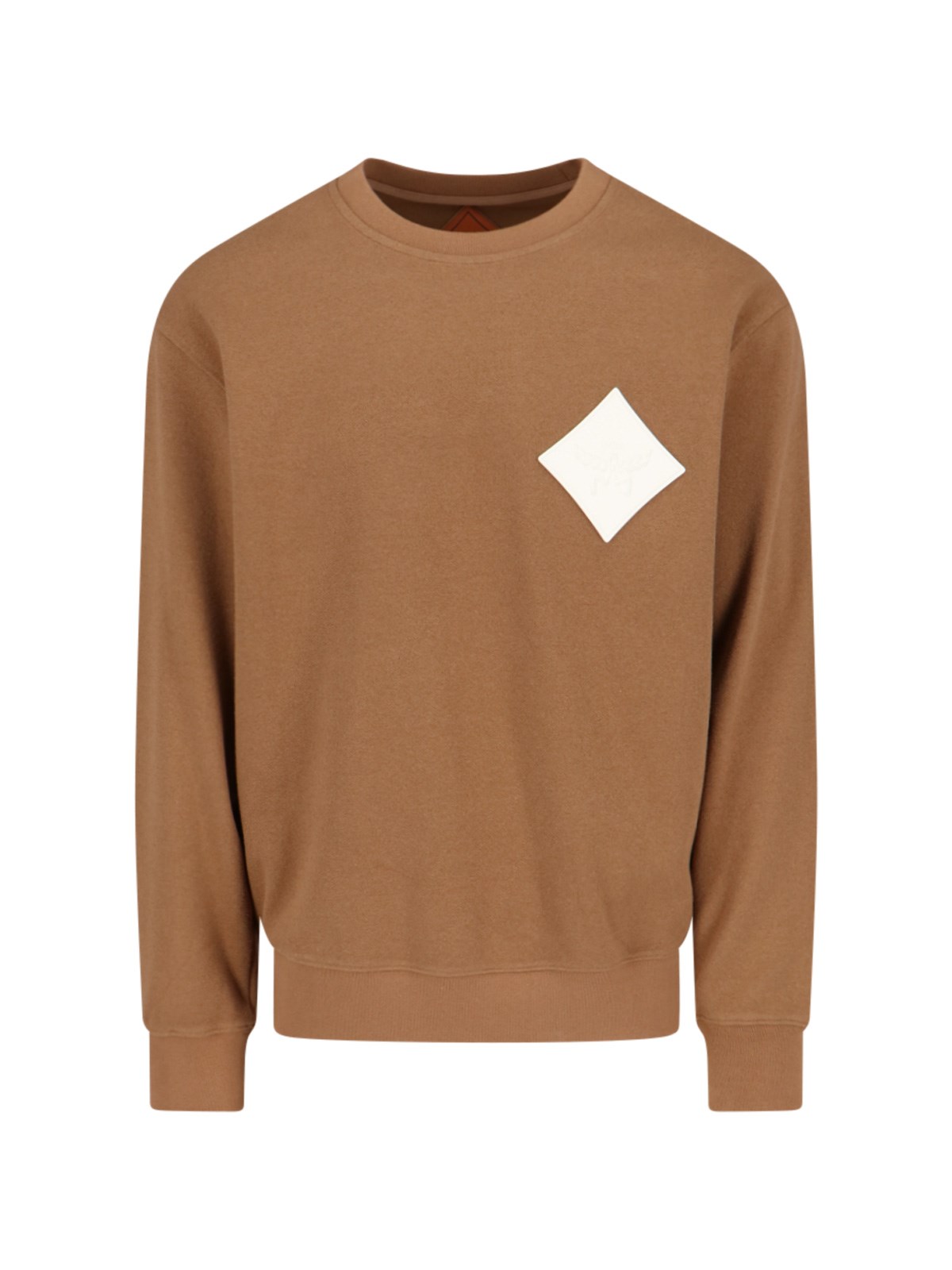 Shop Mcm Logo Crewneck Sweatshirt In Brown