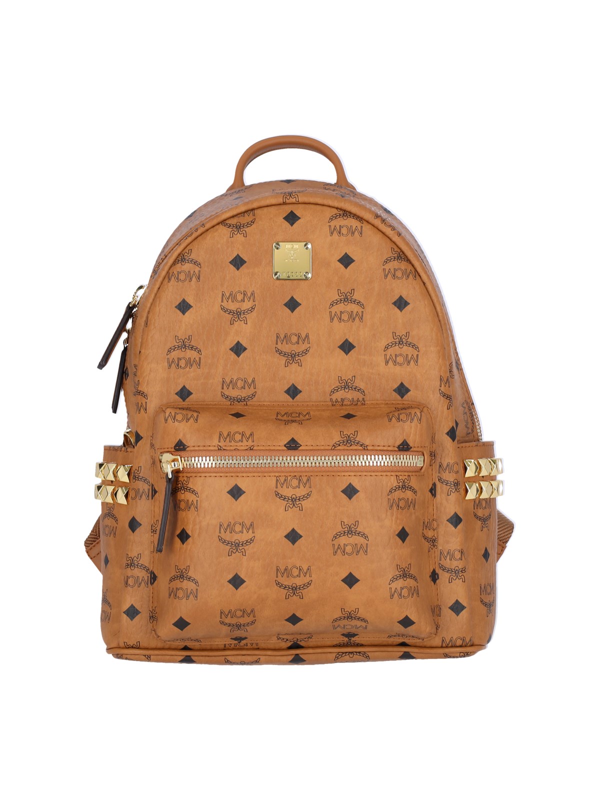 Mcm Large Stark Side Studded Backpack In Brown