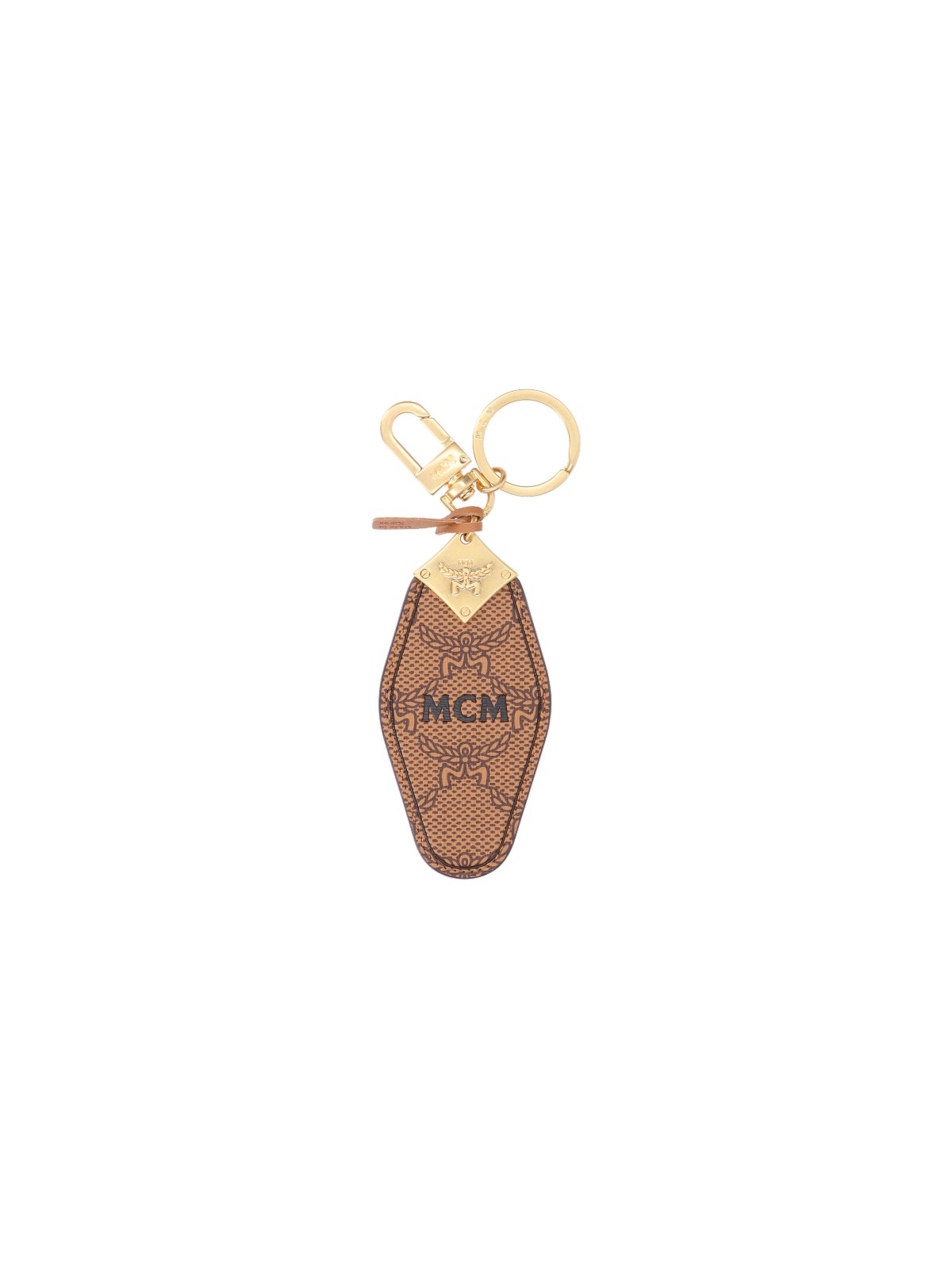 Shop Mcm "himmel" Keyring In Brown