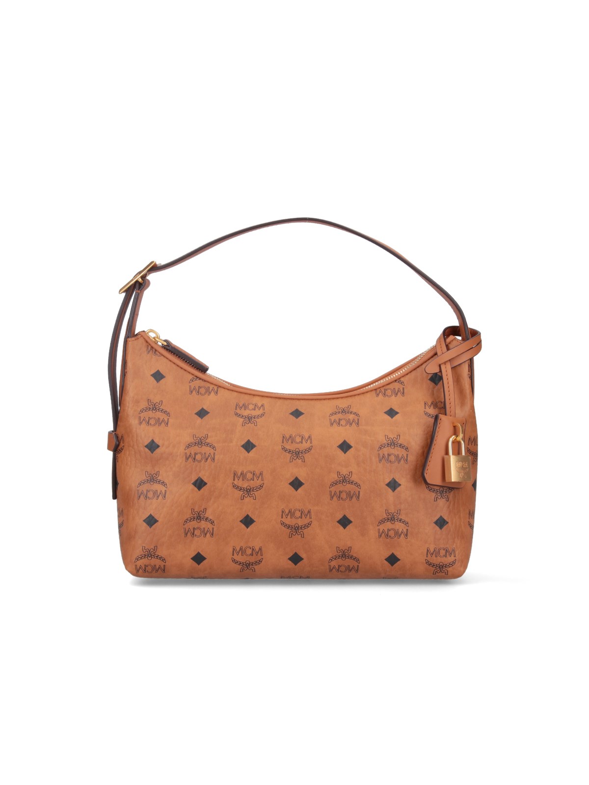 Shop Mcm 'arena Hobo' Handbag In Brown