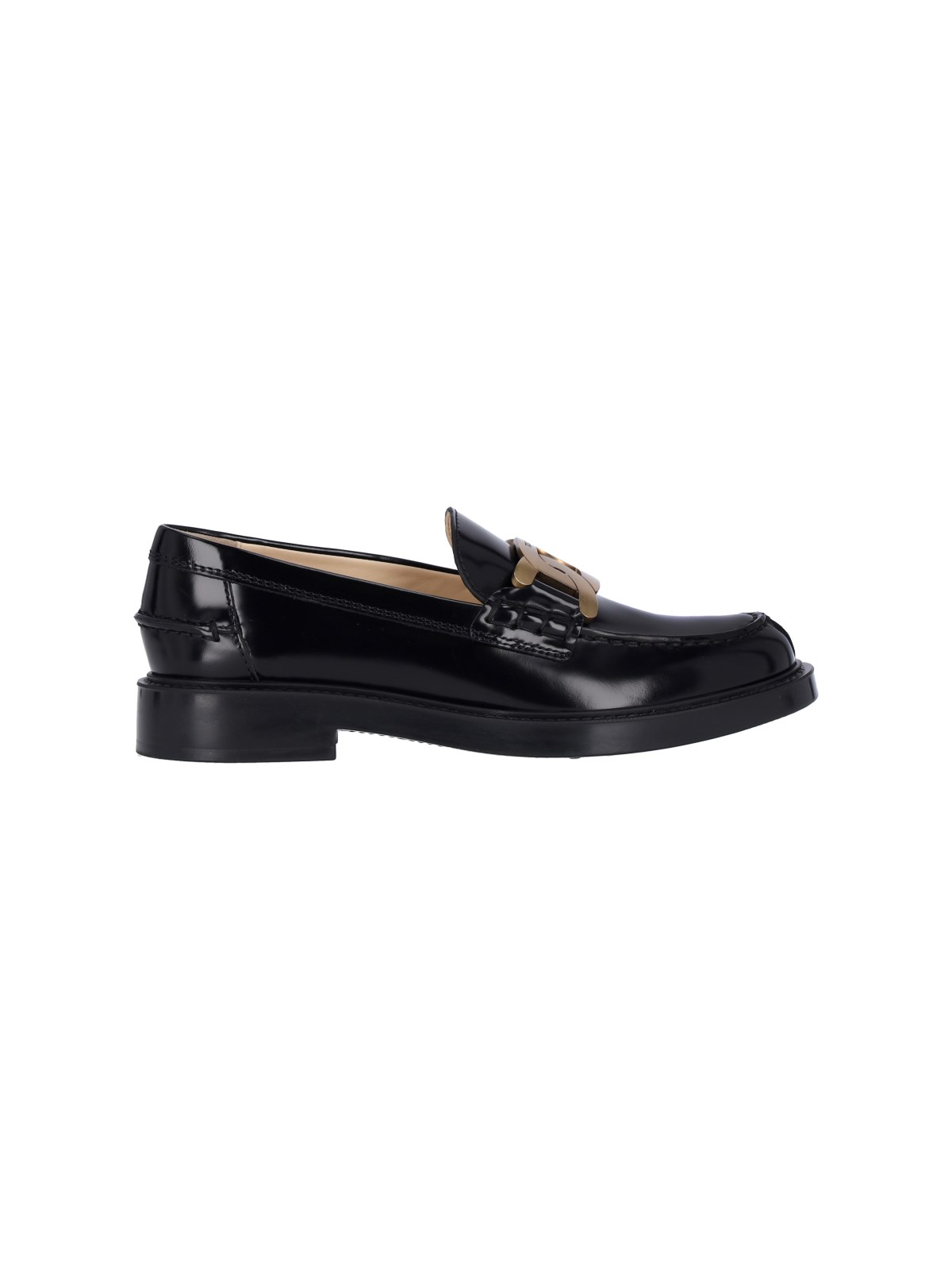 Shop Tod's Buckle Detail Loafers In Black  