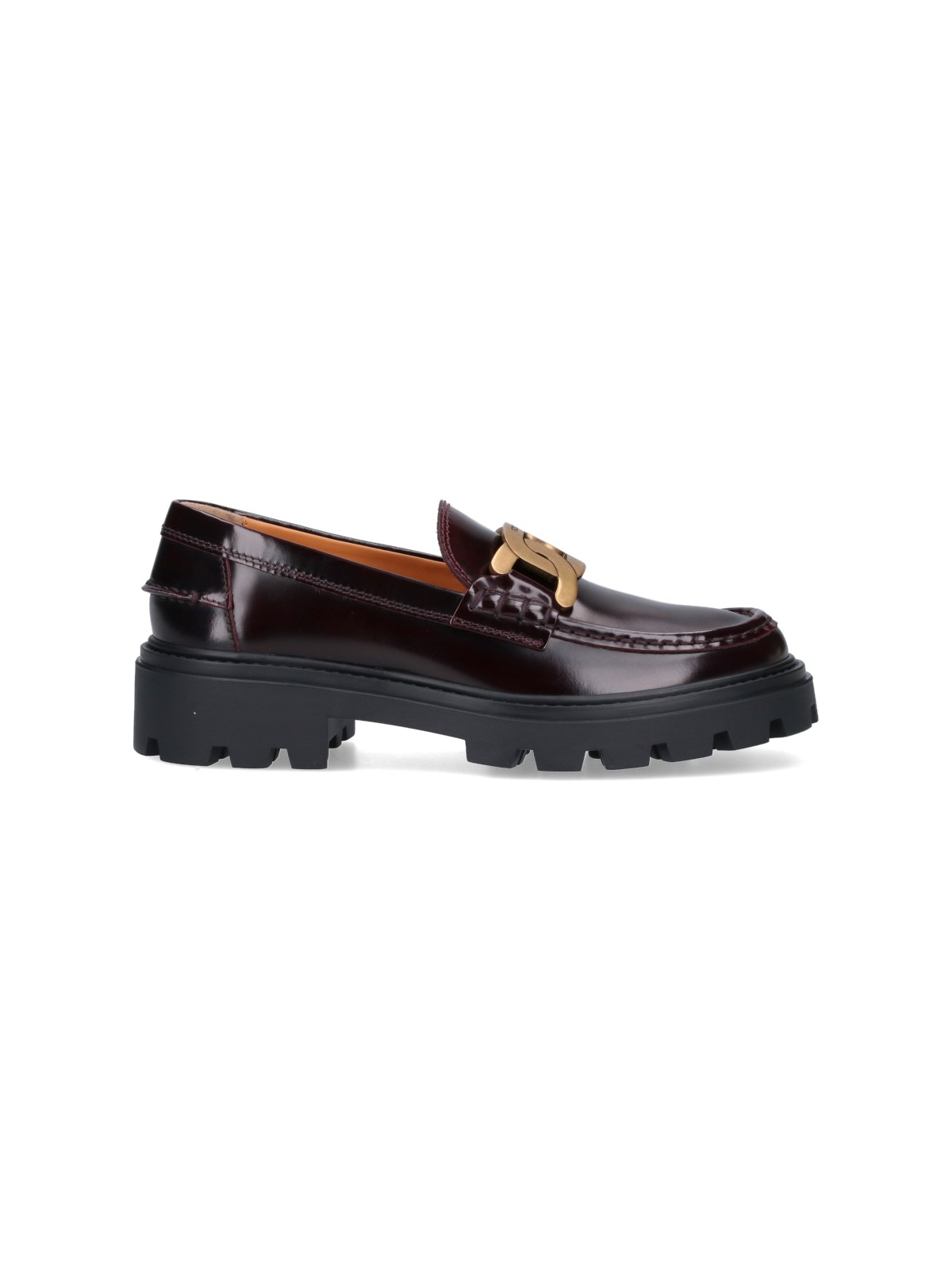 Tod's Woman Loafers Deep Purple Size 10 Leather In Purple